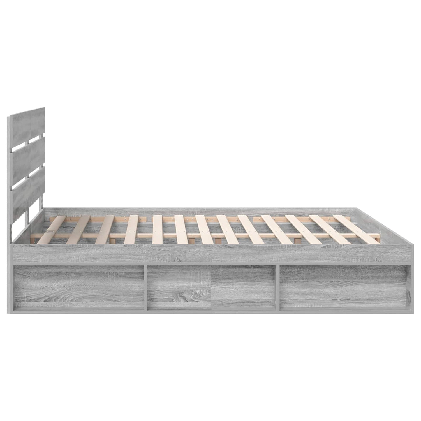 Bed Frame Grey Sonoma 200 x 200 cm Solid Pine Wood
