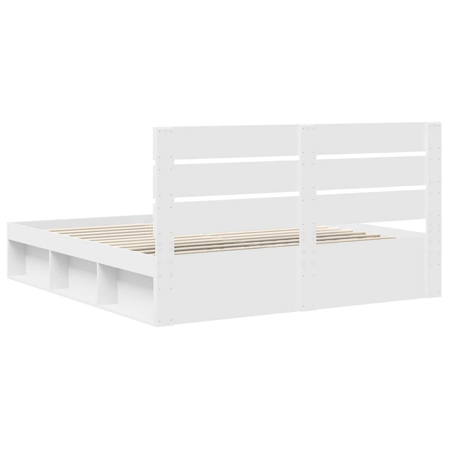 Bed Frame with Headboard White 180 x 200 cm Solid Pine Wood