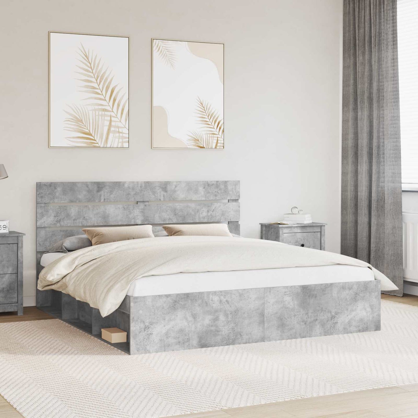 Bed Frame with Headboard Concerte 180 x 200 cm Solid Pine Wood