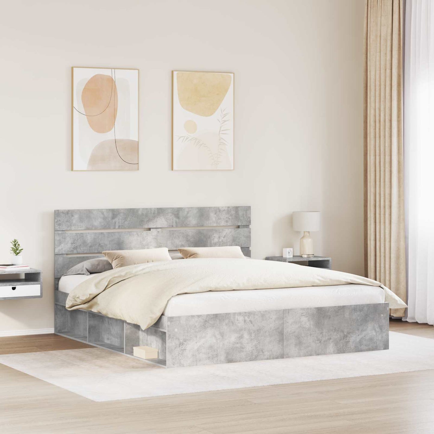 Bed Frame with Headboard Concerte 180 x 200 cm Solid Pine Wood