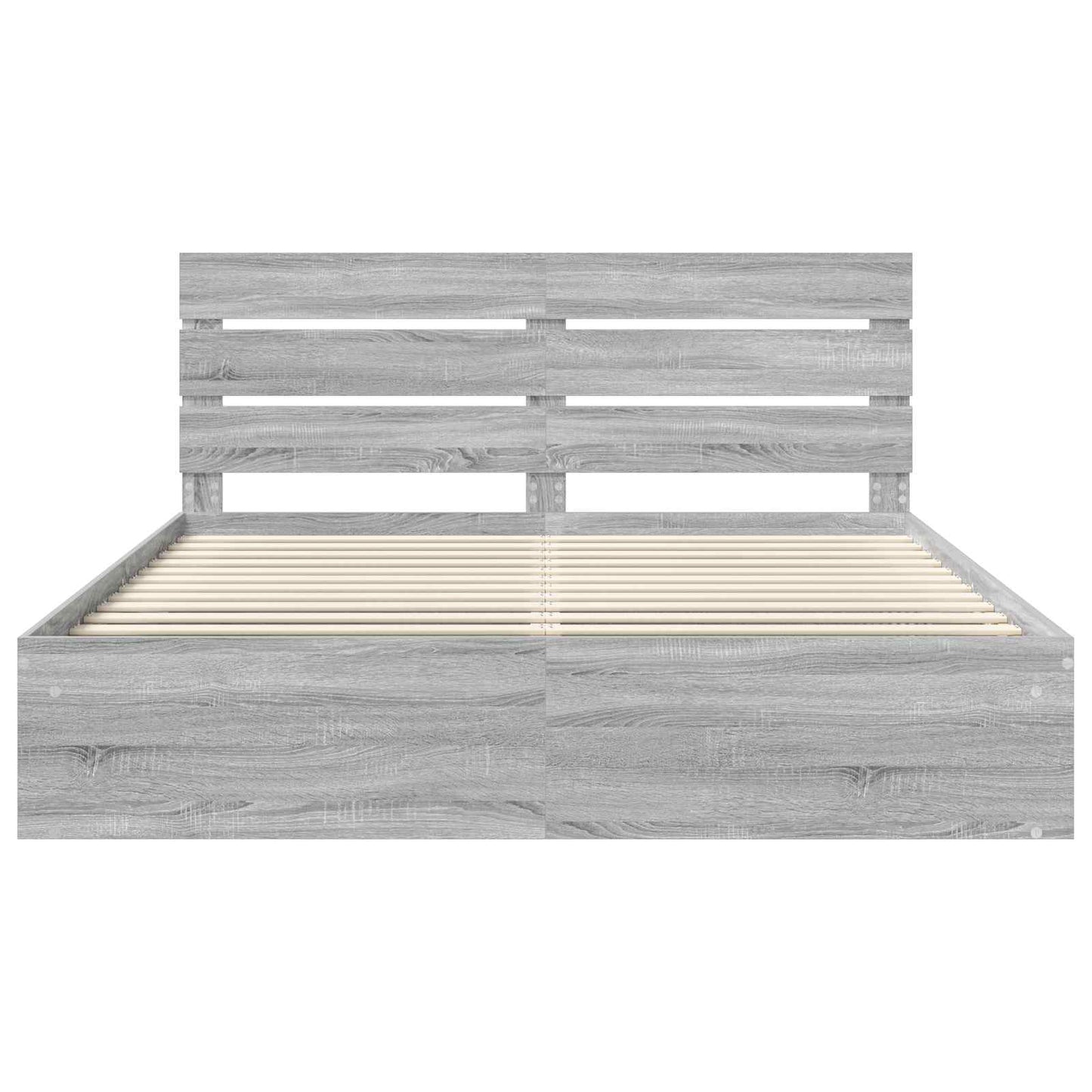 Bed Frame Grey Sonoma 180 x 200 cm Solid Pine Wood