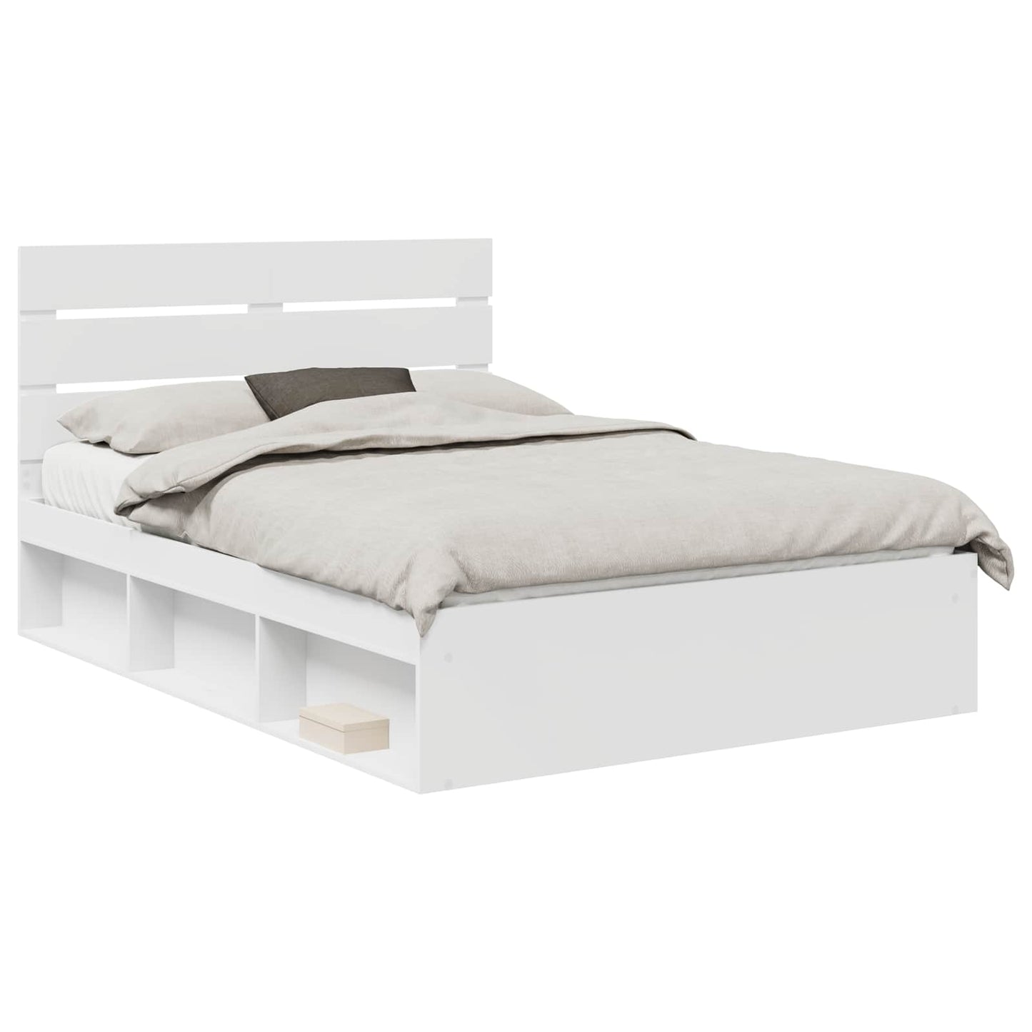 Bed Frame with Headboard White 160 x 200 cm Solid Pine Wood