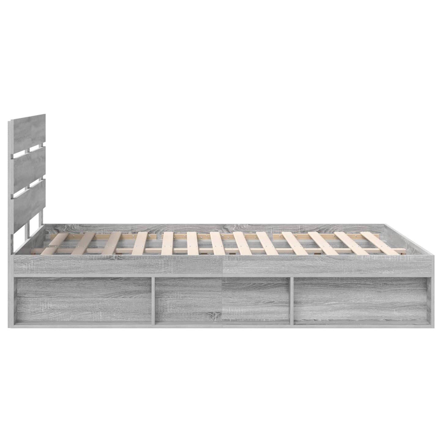 Bed Frame Grey Sonoma 160 x 200 cm Solid Pine Wood