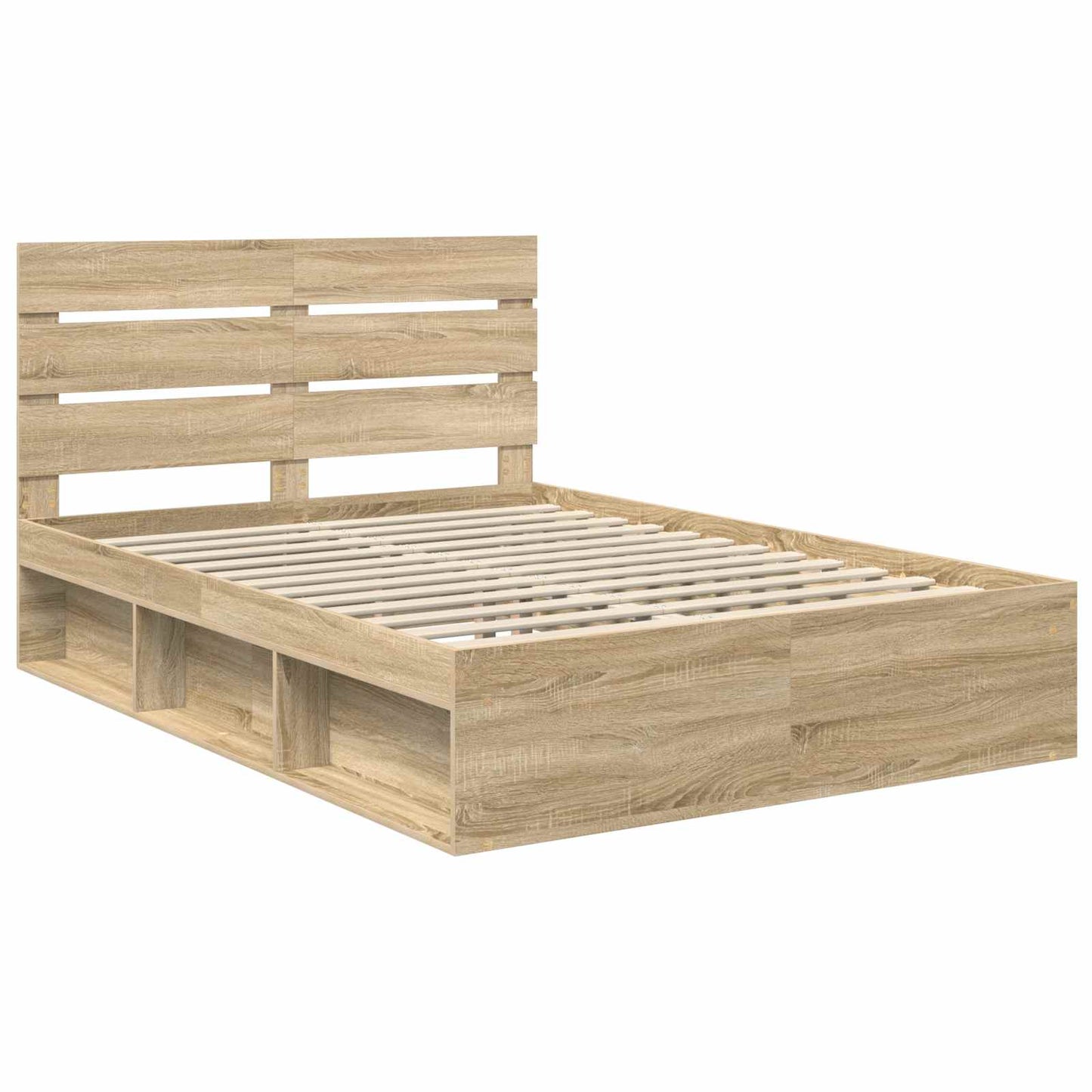 Bed Frame Sonoma Oak 150 x 200 cm Solid Pine Wood