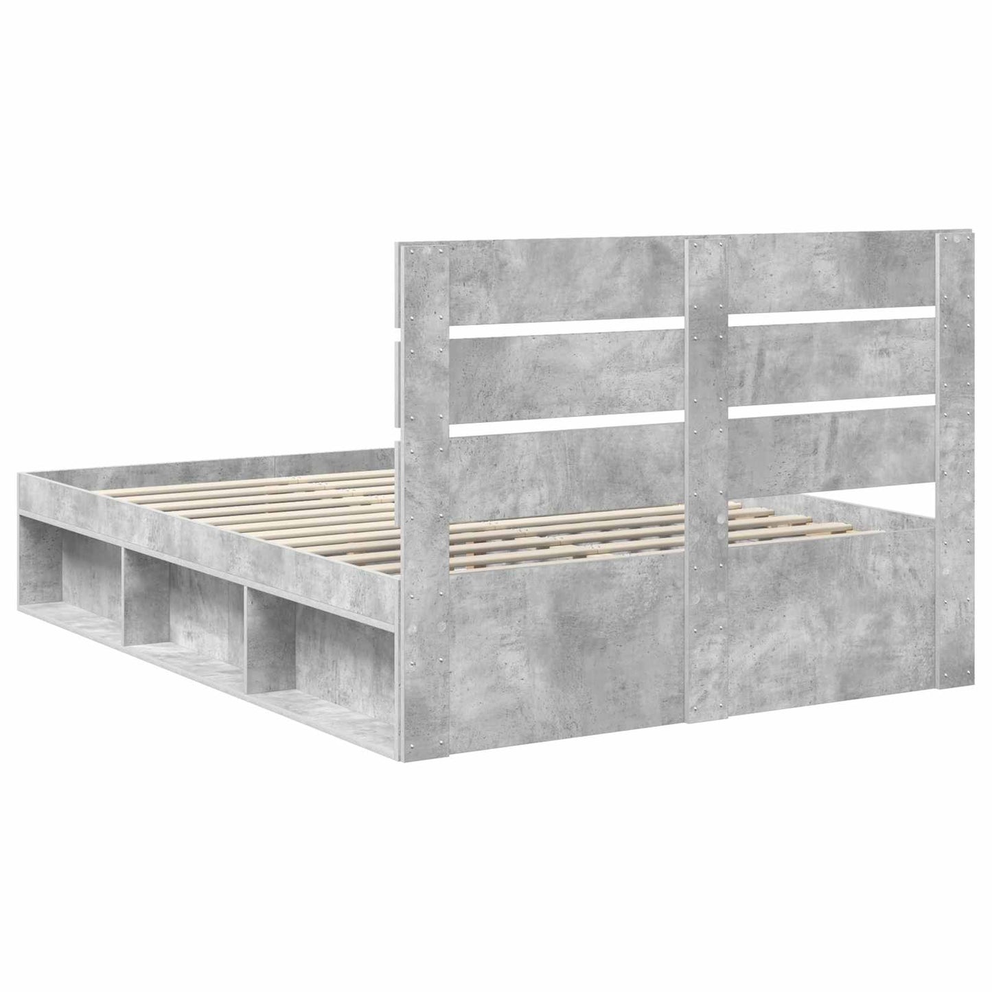 Bed Frame Concerte Grey 150 x 200 cm Solid Pine Wood
