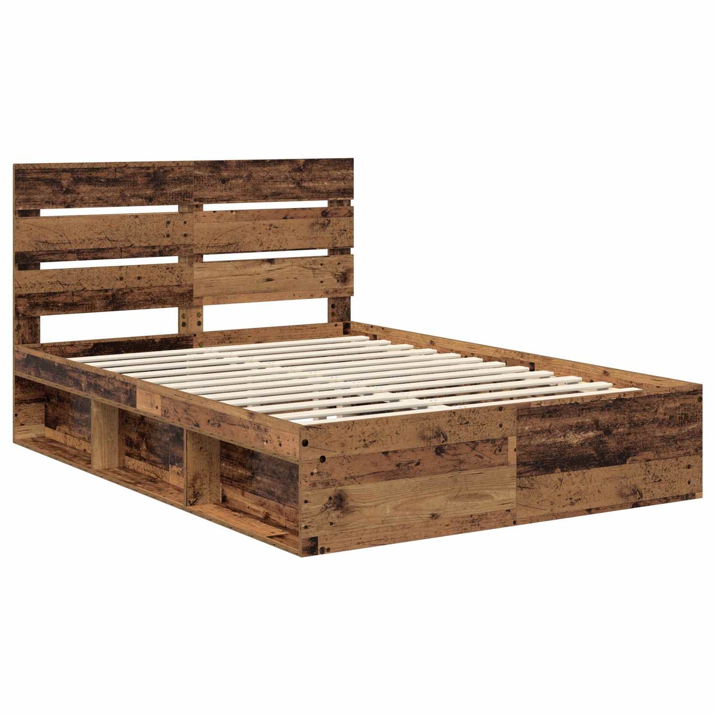 Bed Frame with Headboard Old Wood 150 x 200 cm Solid Pine Wood