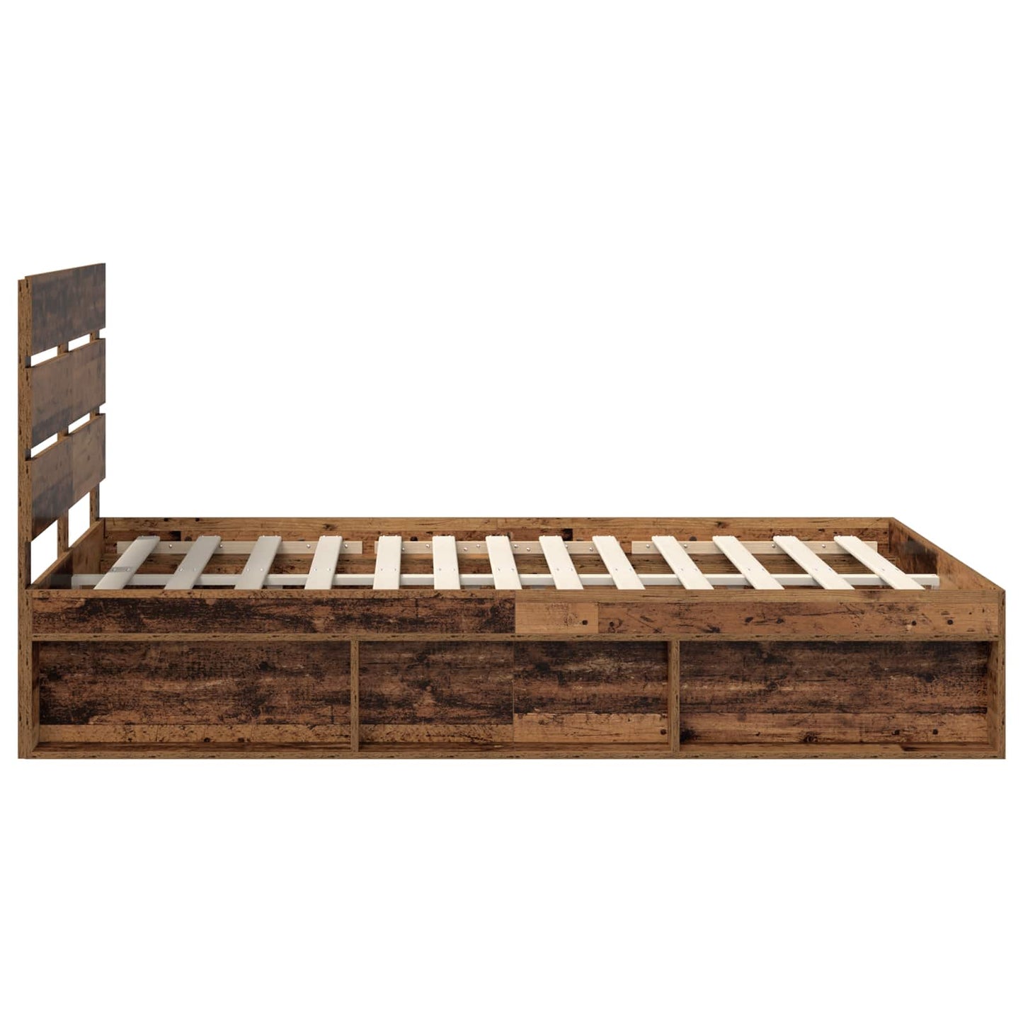 Bed Frame with Headboard Old Wood 150 x 200 cm Solid Pine Wood
