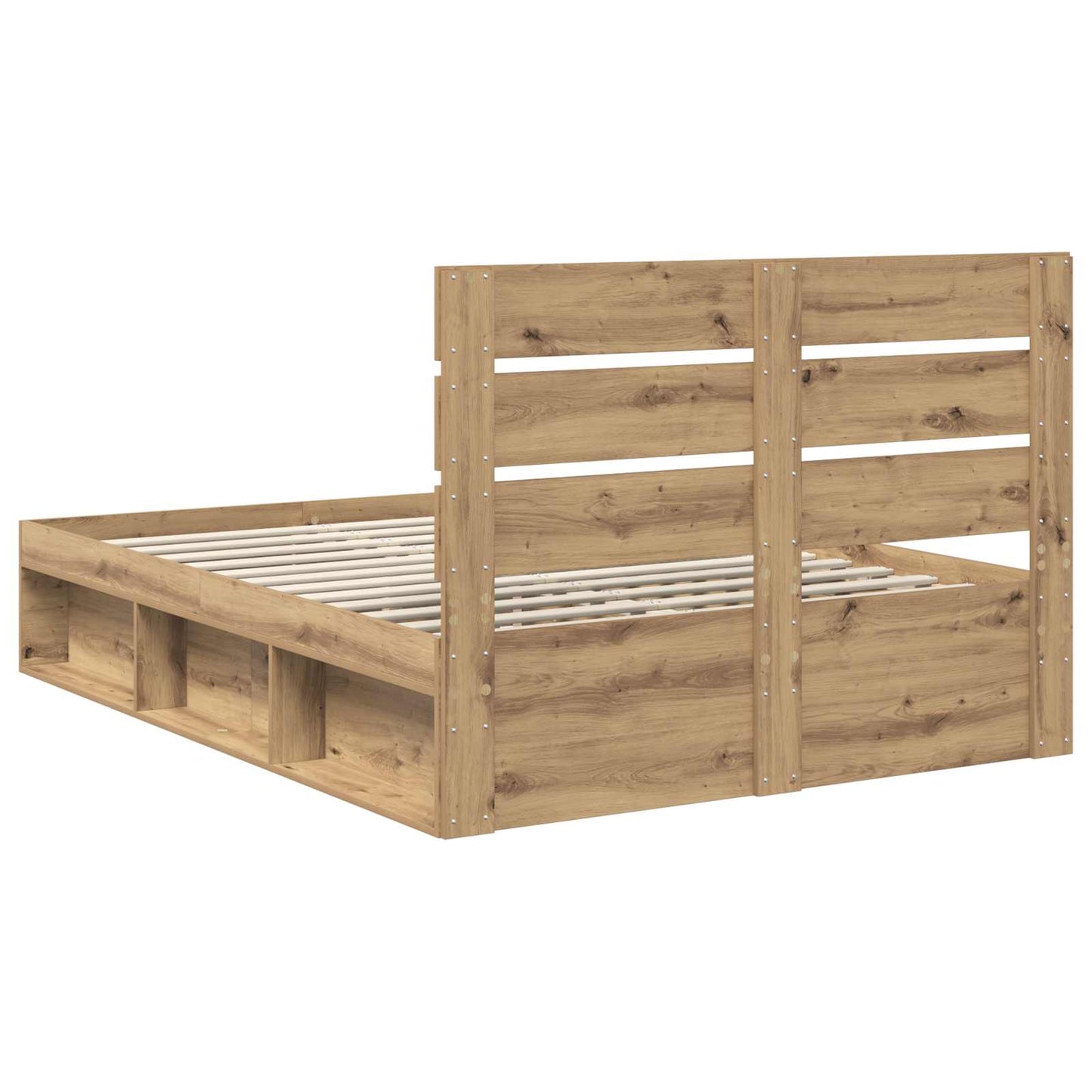 Bed Frame Artisian Oak 150 x 200 cm Solid Pine Wood