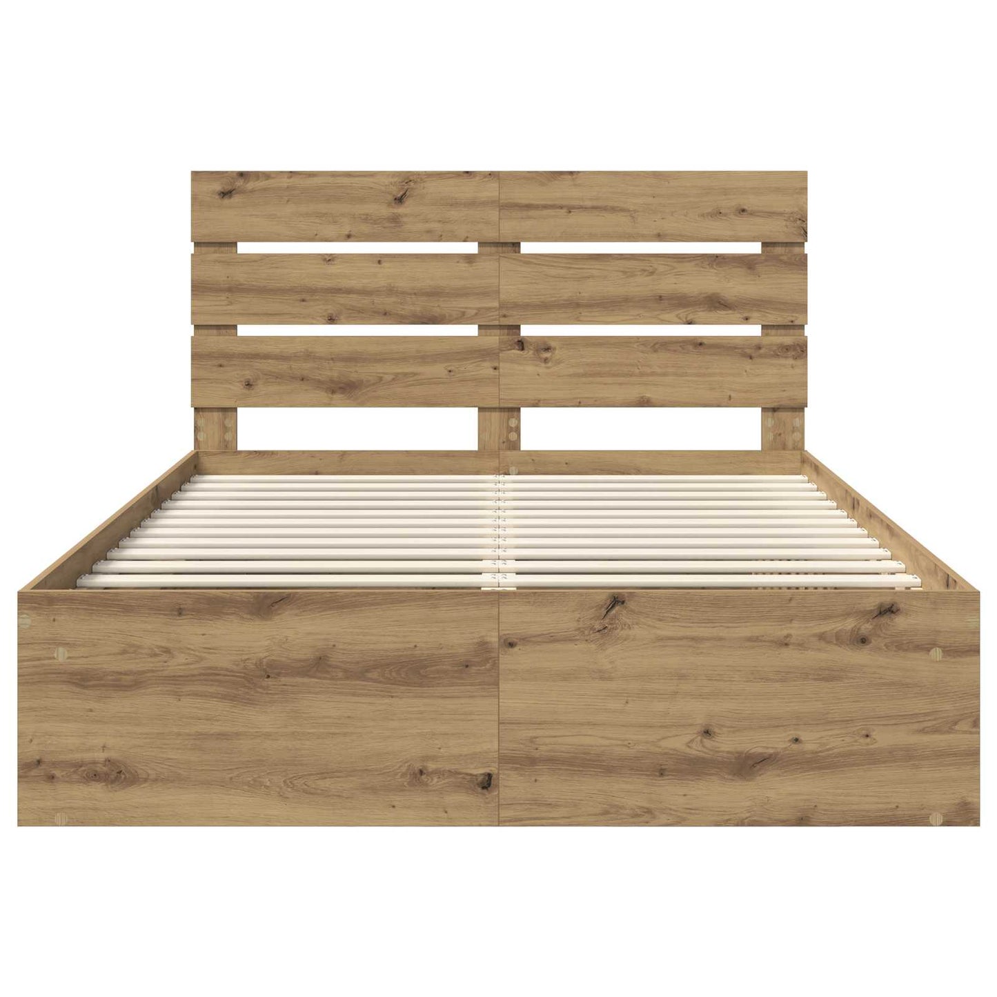 Bed Frame Artisian Oak 150 x 200 cm Solid Pine Wood