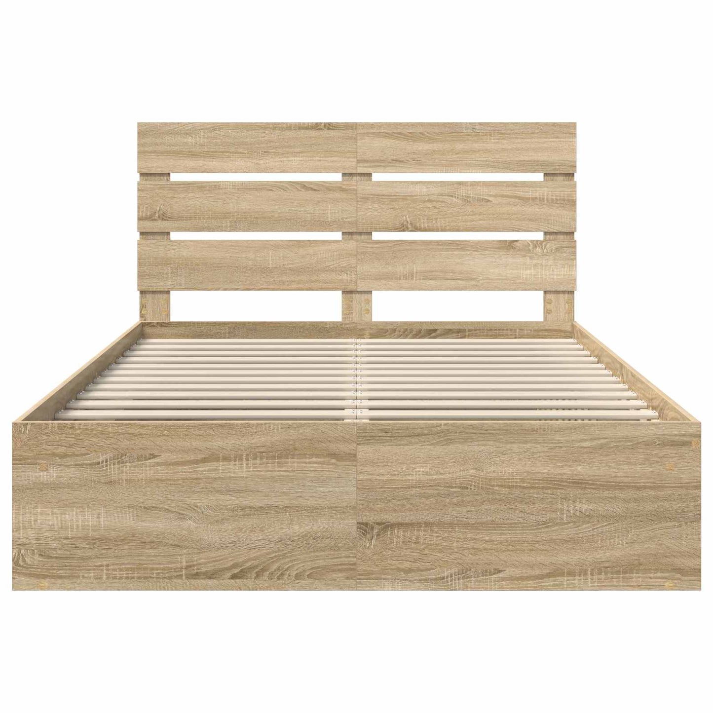 Bed Frame with Headboard Sonoma 140 x 200 cm Solid Pine Wood