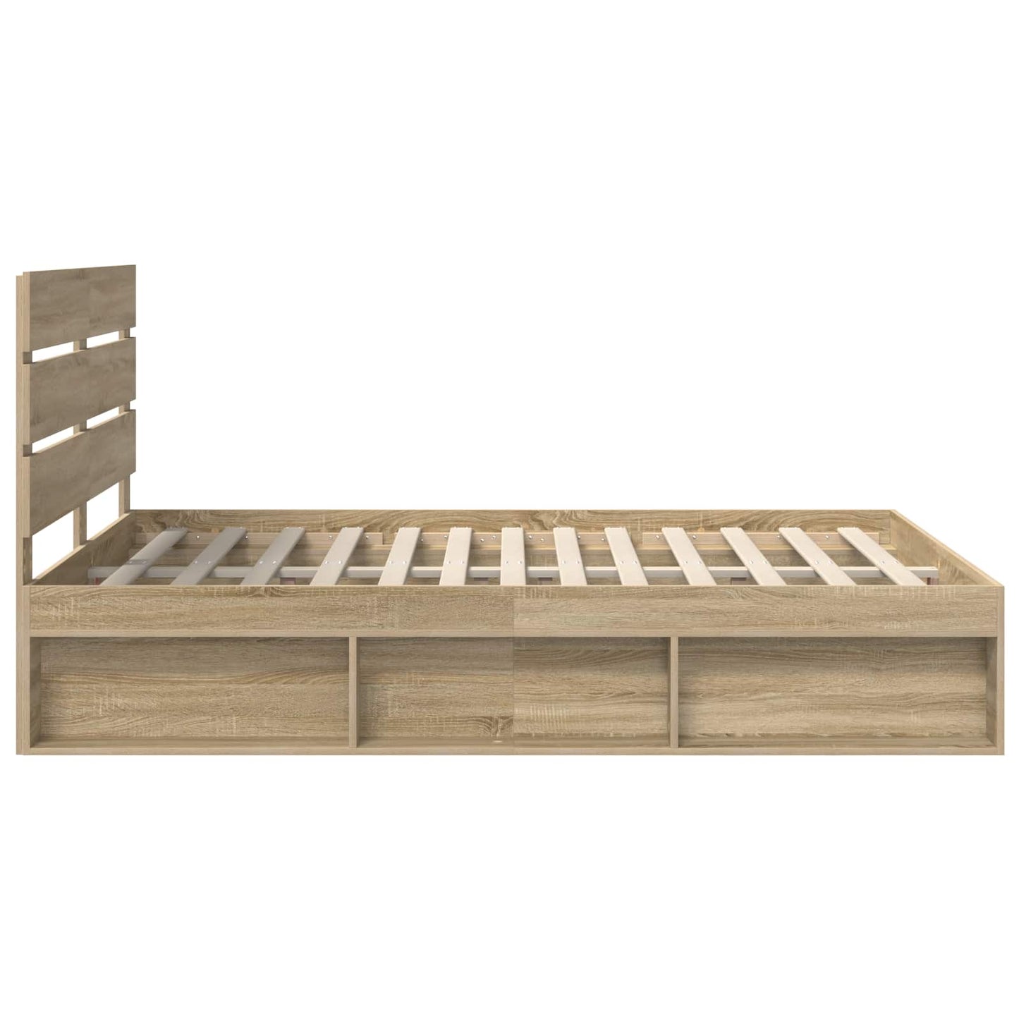 Bed Frame with Headboard Sonoma 140 x 200 cm Solid Pine Wood