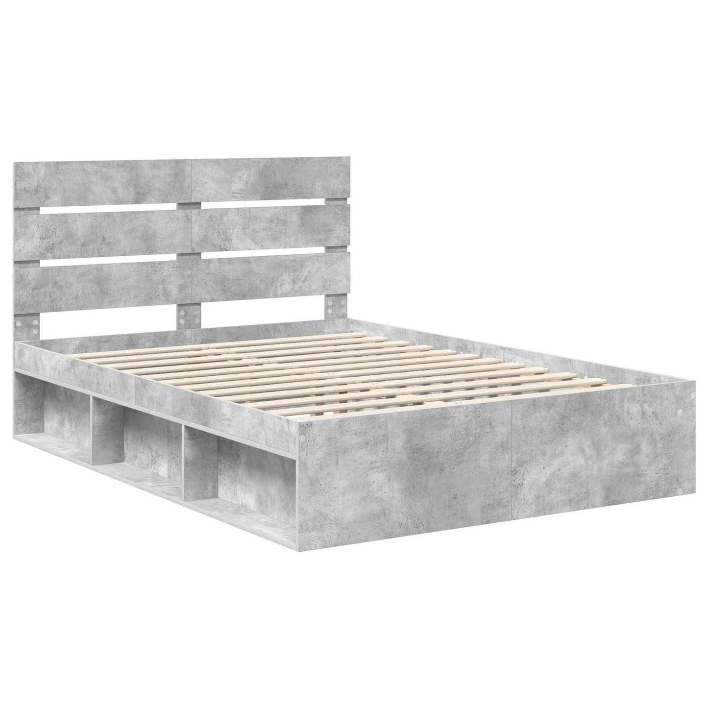 Bed Frame with Headboard Concerte 140 x 200 cm Solid Pine Wood