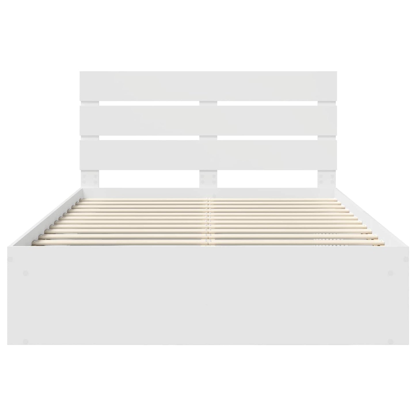Bed Frame with Headboard White 140 x 190 cm Solid Pine Wood