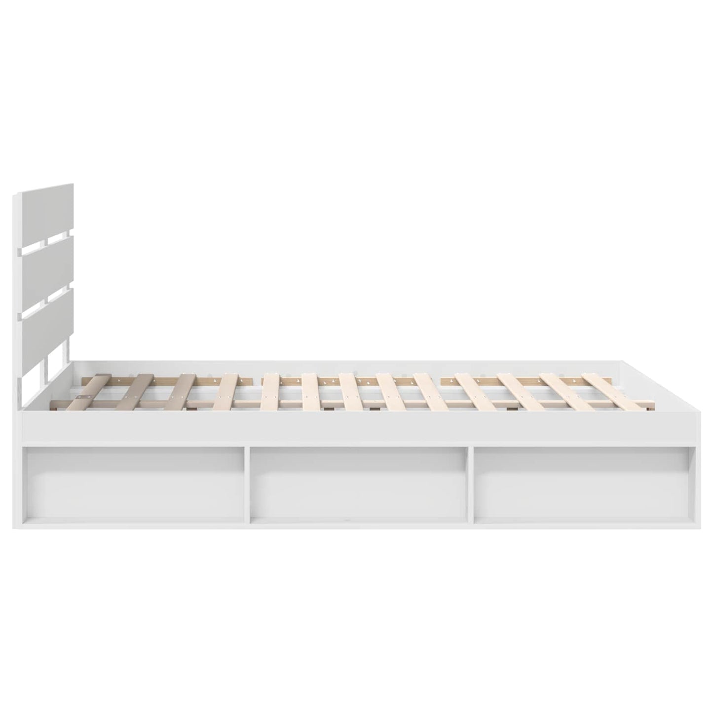 Bed Frame with Headboard White 140 x 190 cm Solid Pine Wood