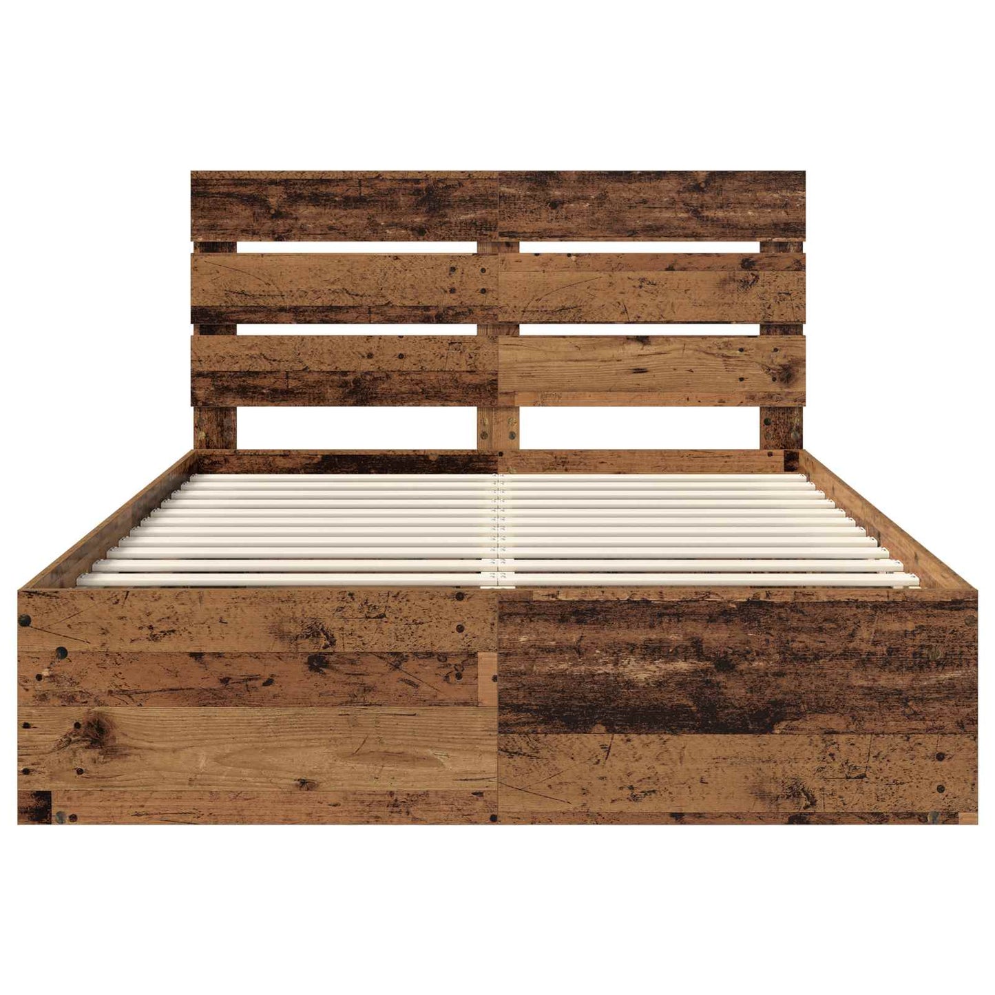 Bed Frame with Headboard Old Wood 140 x 190 cm Solid Pine Wood