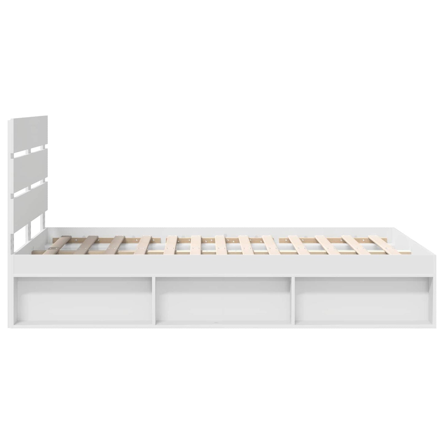 Bed Frame with Headboard White 120 x 200 cm Solid Pine Wood