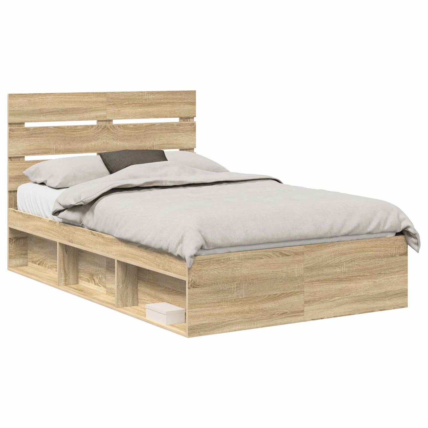 Bed Frame with Headboard Sonoma 120 x 200 cm Solid Pine Wood
