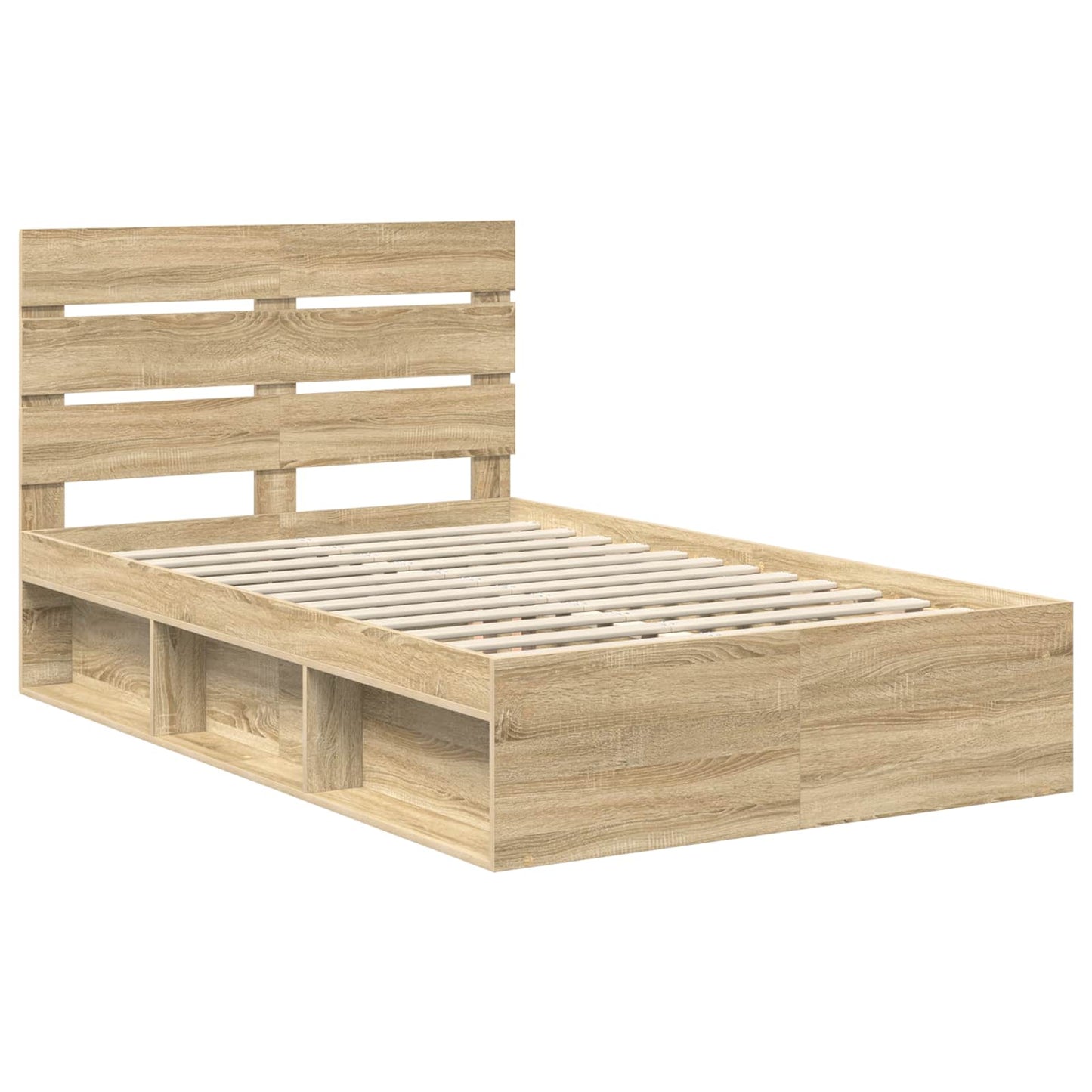 Bed Frame with Headboard Sonoma 120 x 200 cm Solid Pine Wood