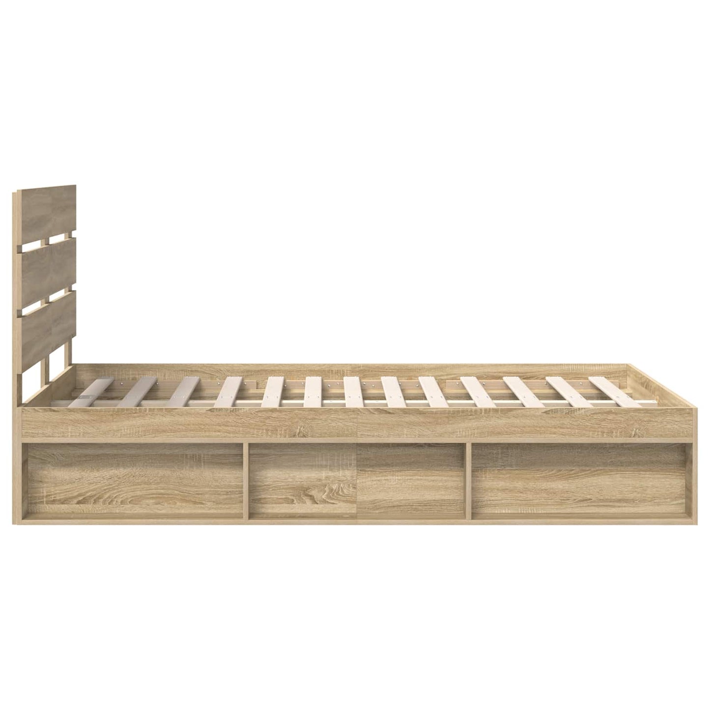 Bed Frame with Headboard Sonoma 120 x 200 cm Solid Pine Wood