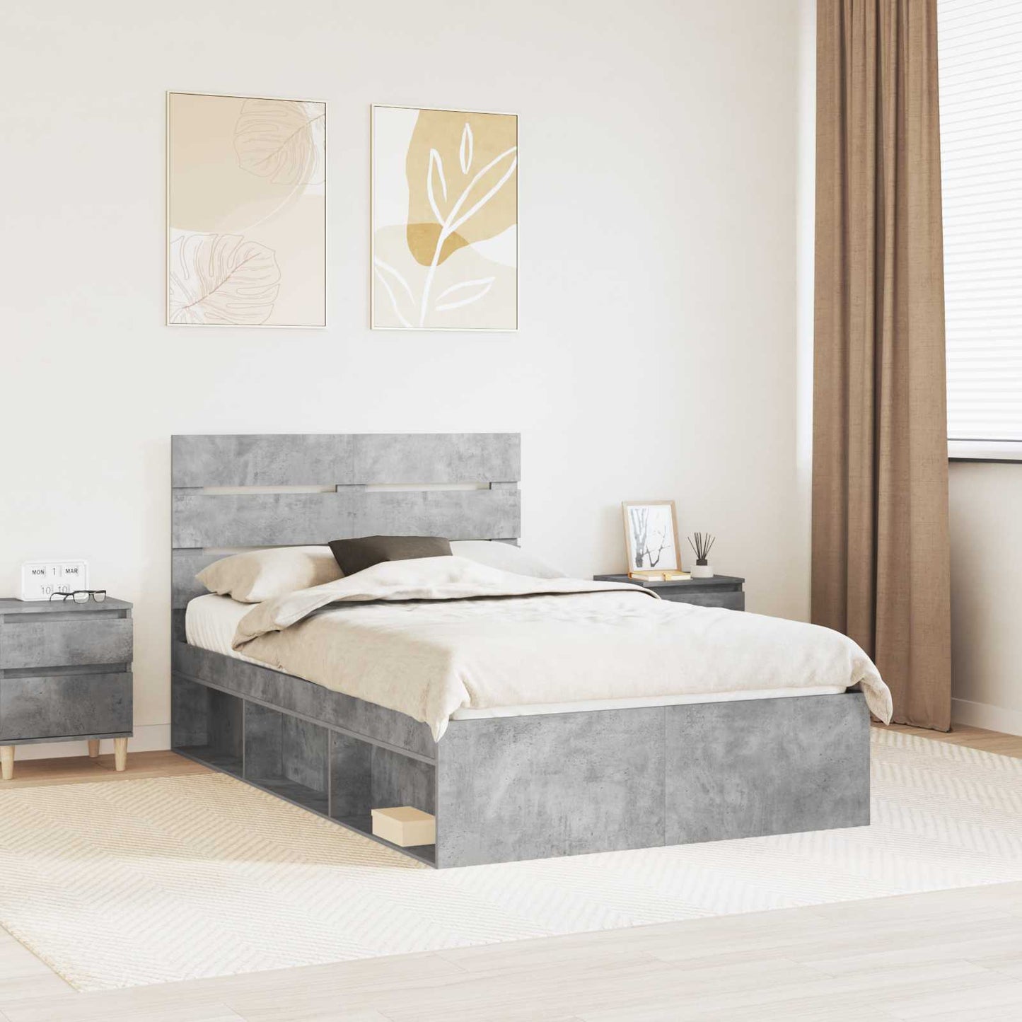 Bed Frame with Headboard Concerte 120 x 200 cm Solid Pine Wood