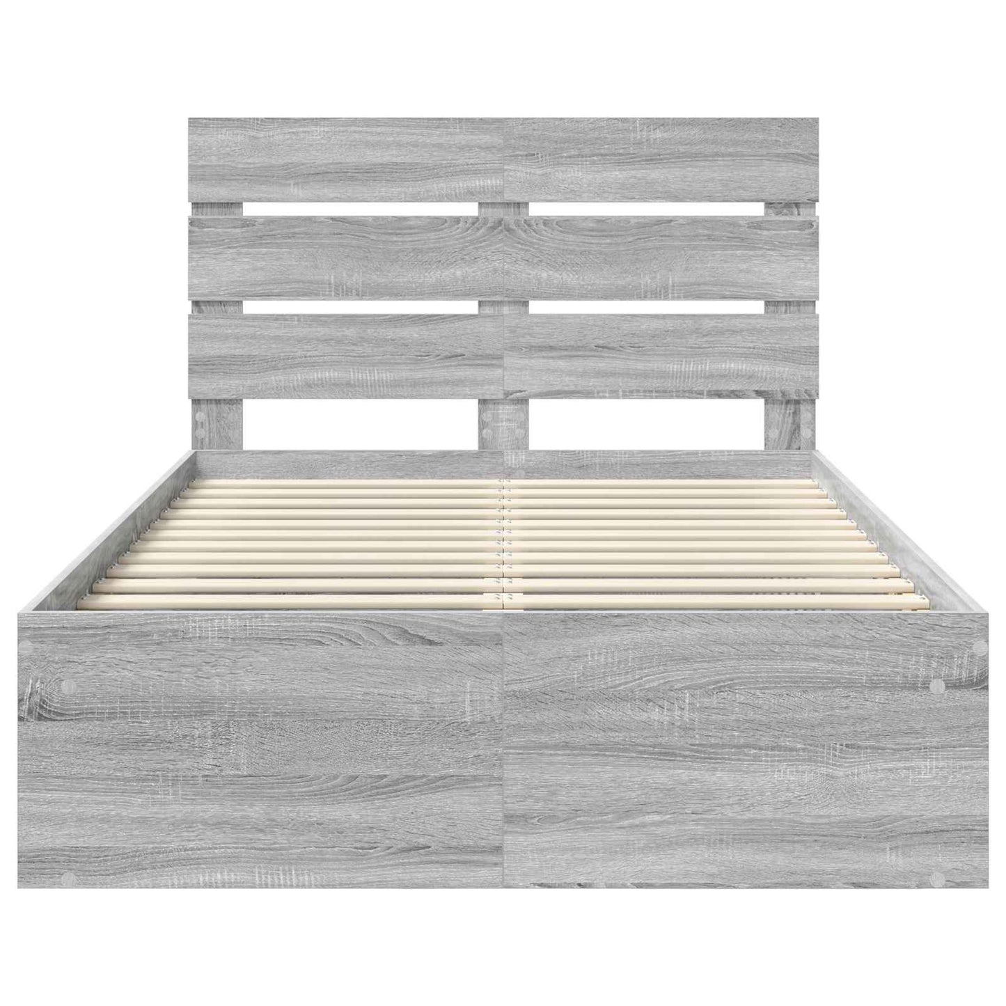 Bed Frame Grey Sonoma 120 x 200 cm Solid Pine Wood