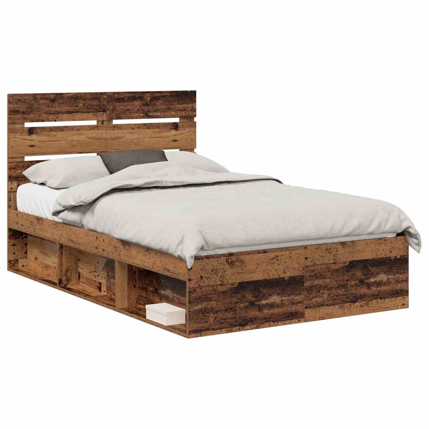 Bed Frame with Headboard Old Wood 120 x 200 cm Solid Pine Wood