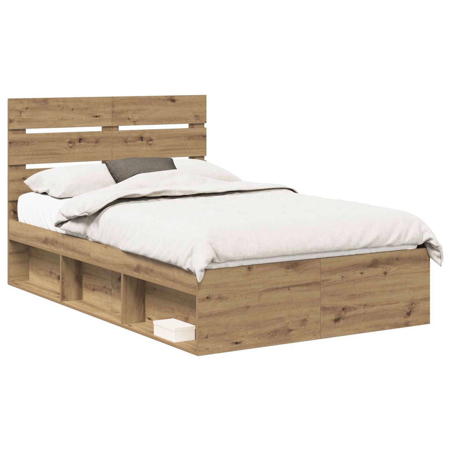 Bed Frame Artisian Oak 120 x 200 cm Solid Pine Wood