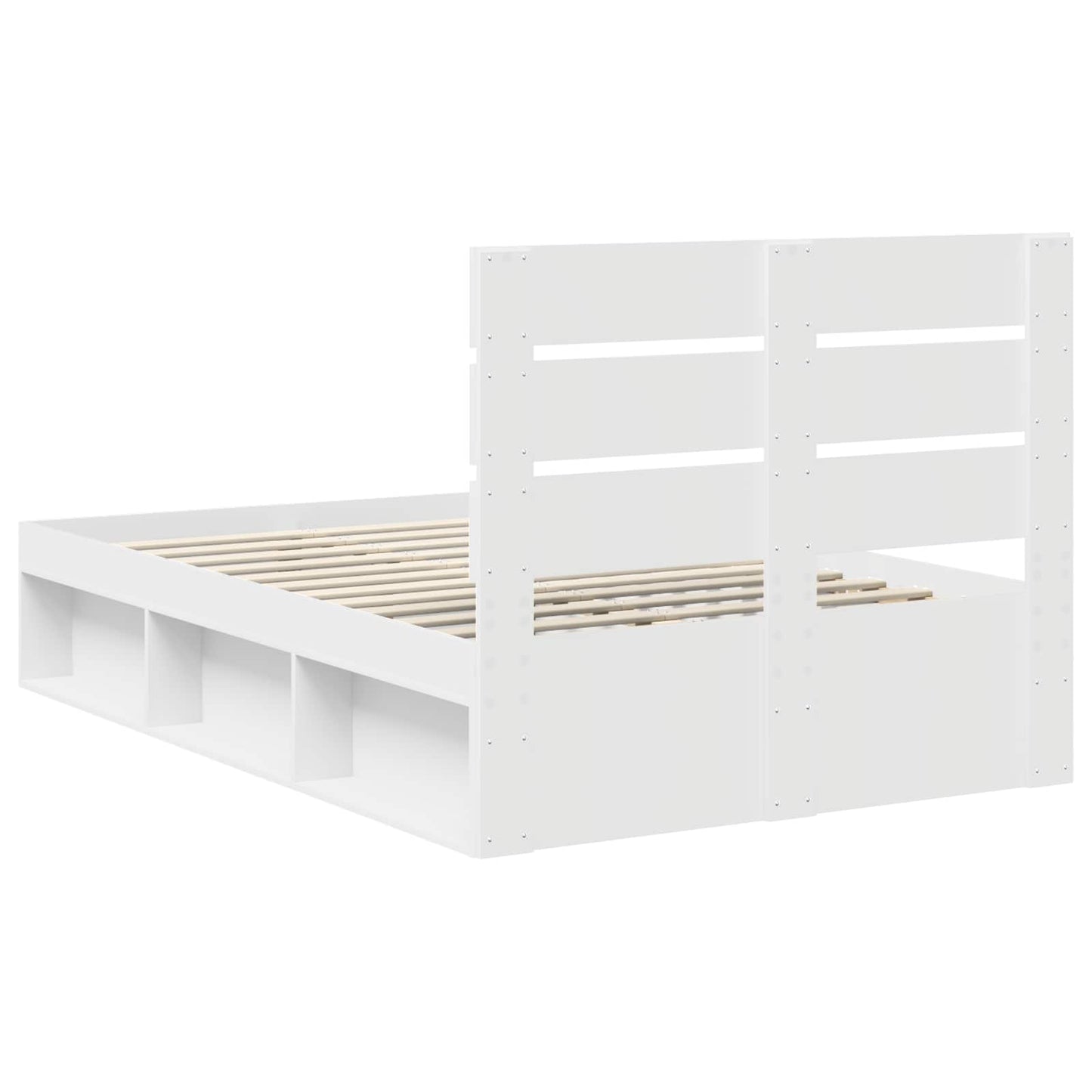 Bed Frame with Headboard White 120 x 190 cm Solid Pine Wood