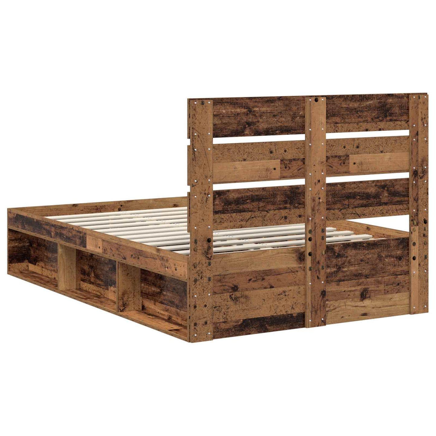 Bed Frame with Headboard Old Wood 120 x 190 cm Solid Pine Wood