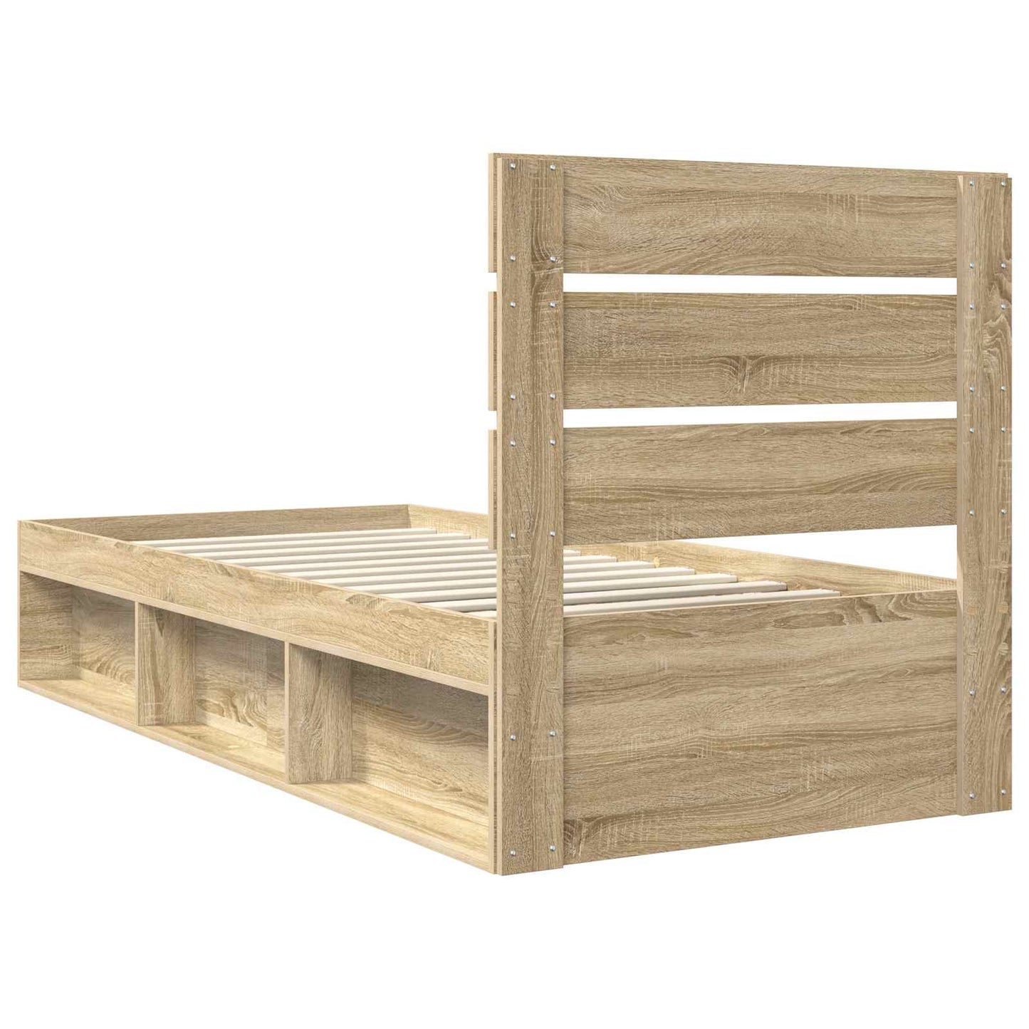 Bed Frame with Headboard Sonoma 100 x 200 cm Solid Pine Wood