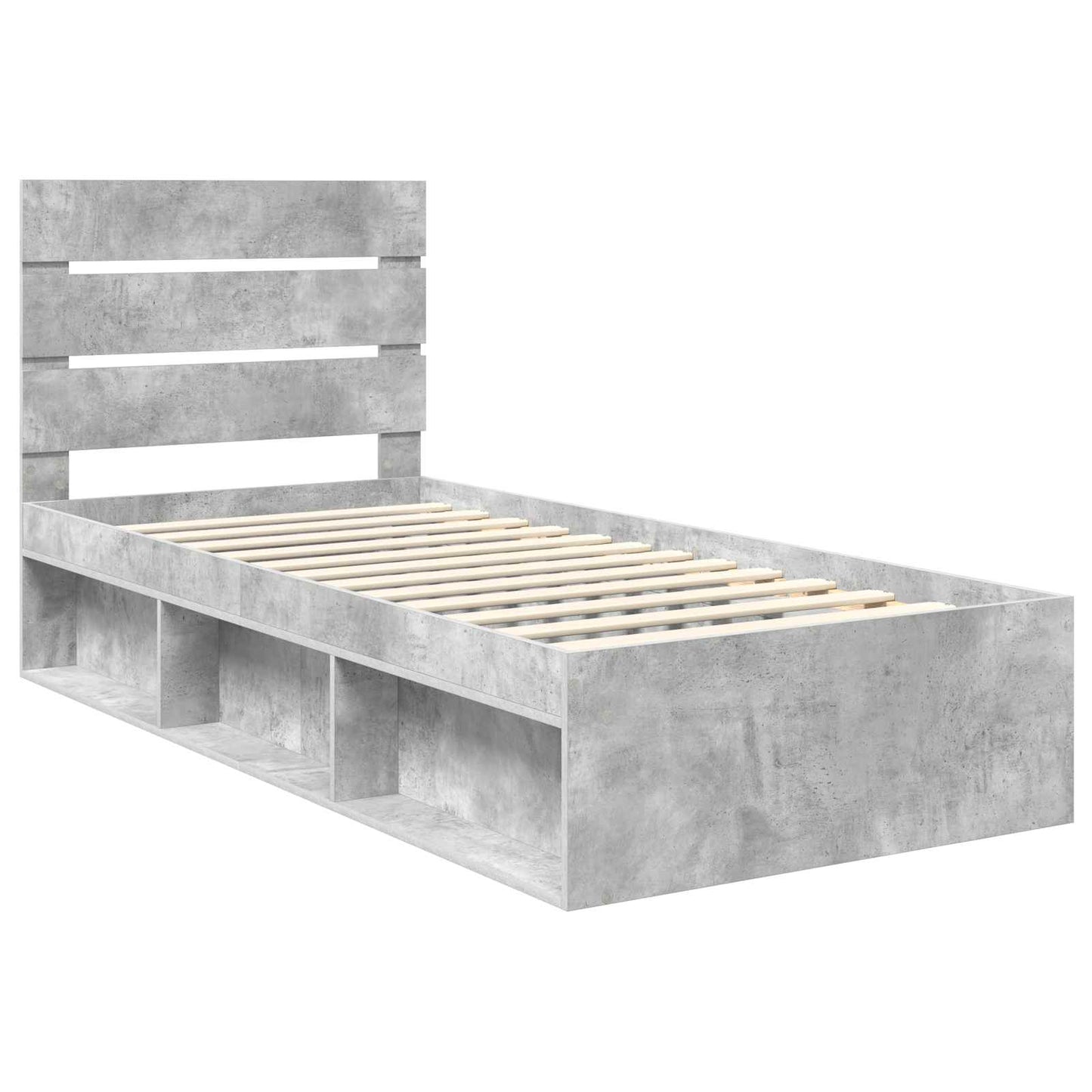 Bed Frame Concerte Grey 100 x 200 cm Solid Pine Wood