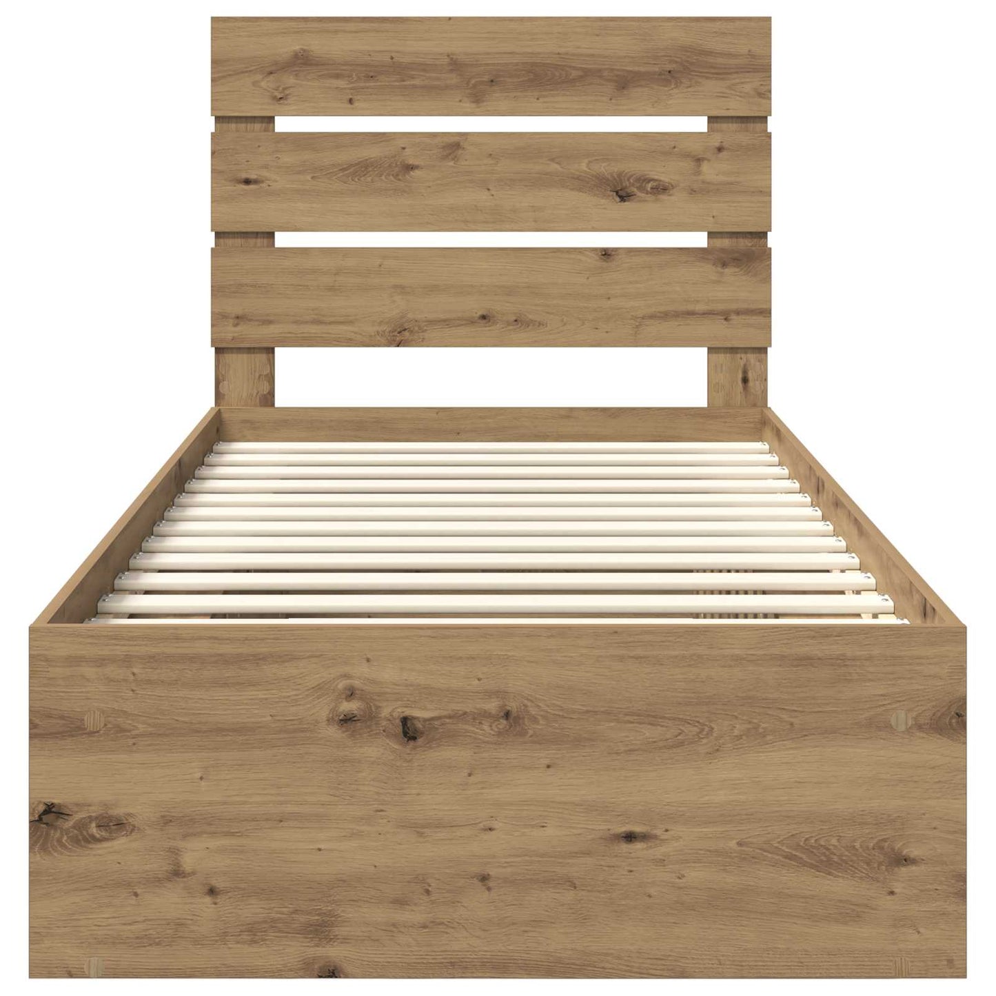Bed Frame Artisian Oak 100 x 200 cm Solid Pine Wood