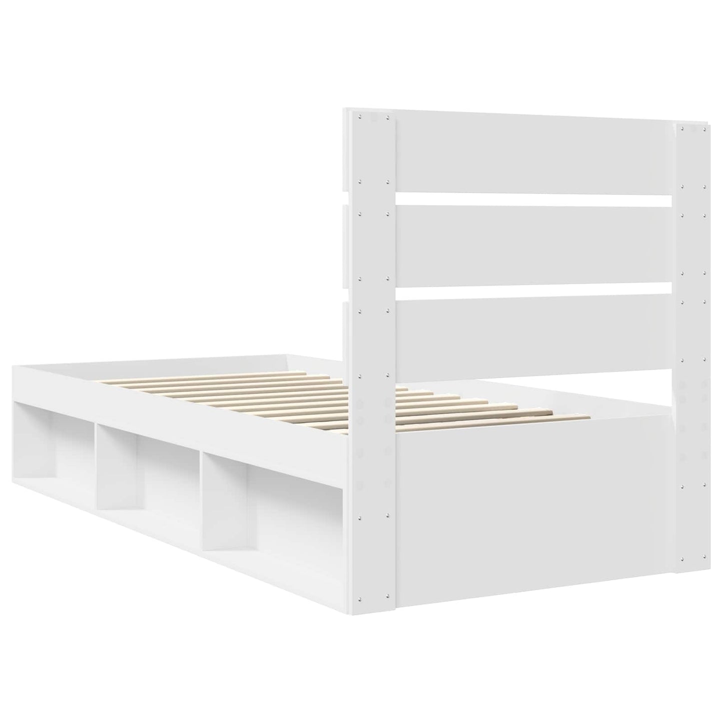 Bed Frame with Headboard White 90 x 200 cm Solid Pine Wood