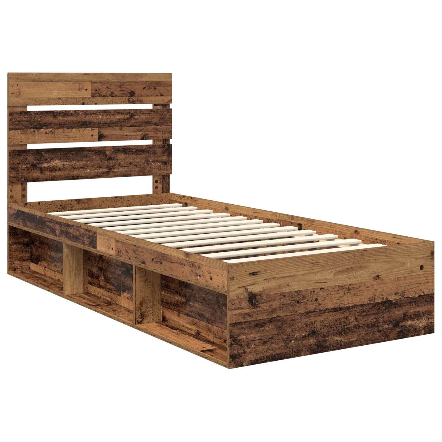 Bed Frame with Headboard Old Wood 90 x 200 cm Solid Pine Wood