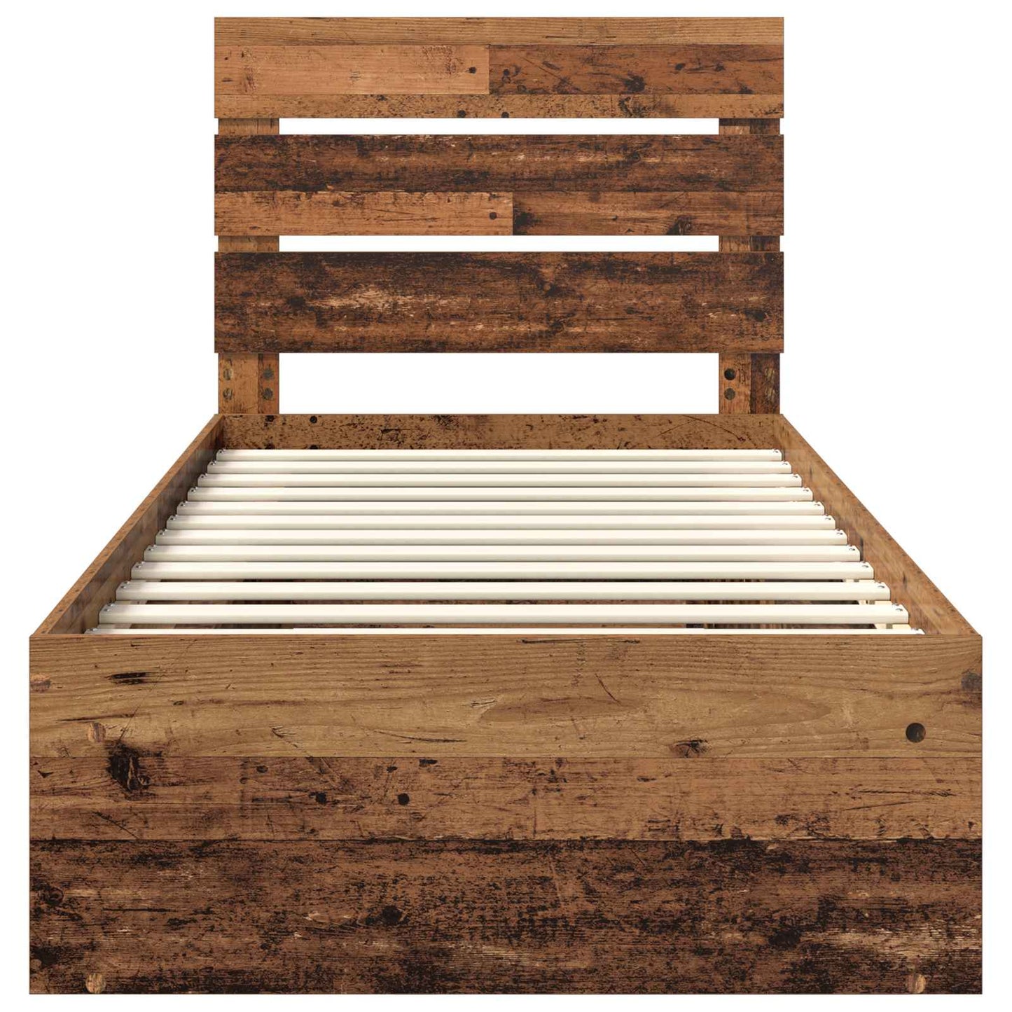 Bed Frame with Headboard Old Wood 90 x 200 cm Solid Pine Wood