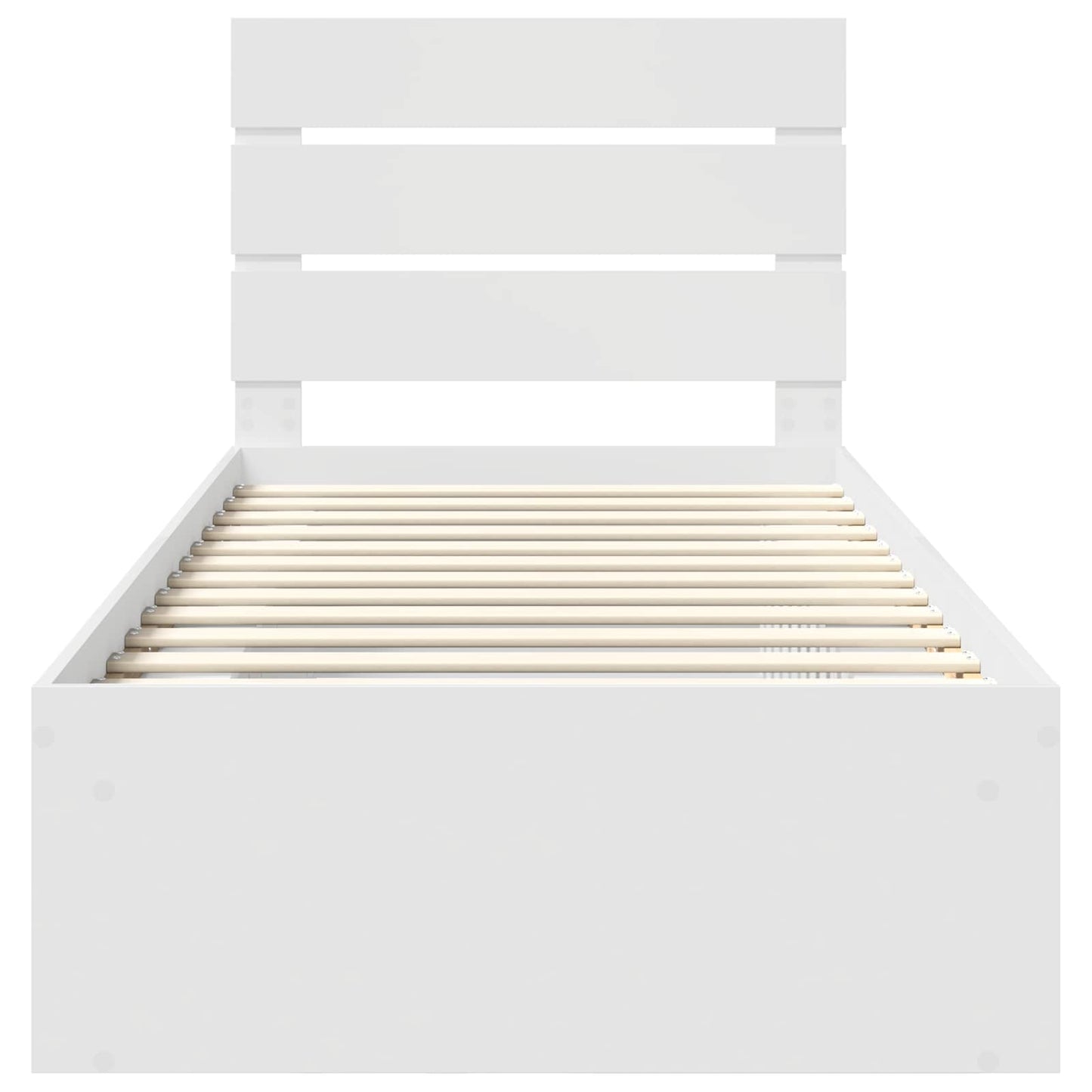 Bed Frame with Headboard White 90 x 190 cm Solid Pine Wood