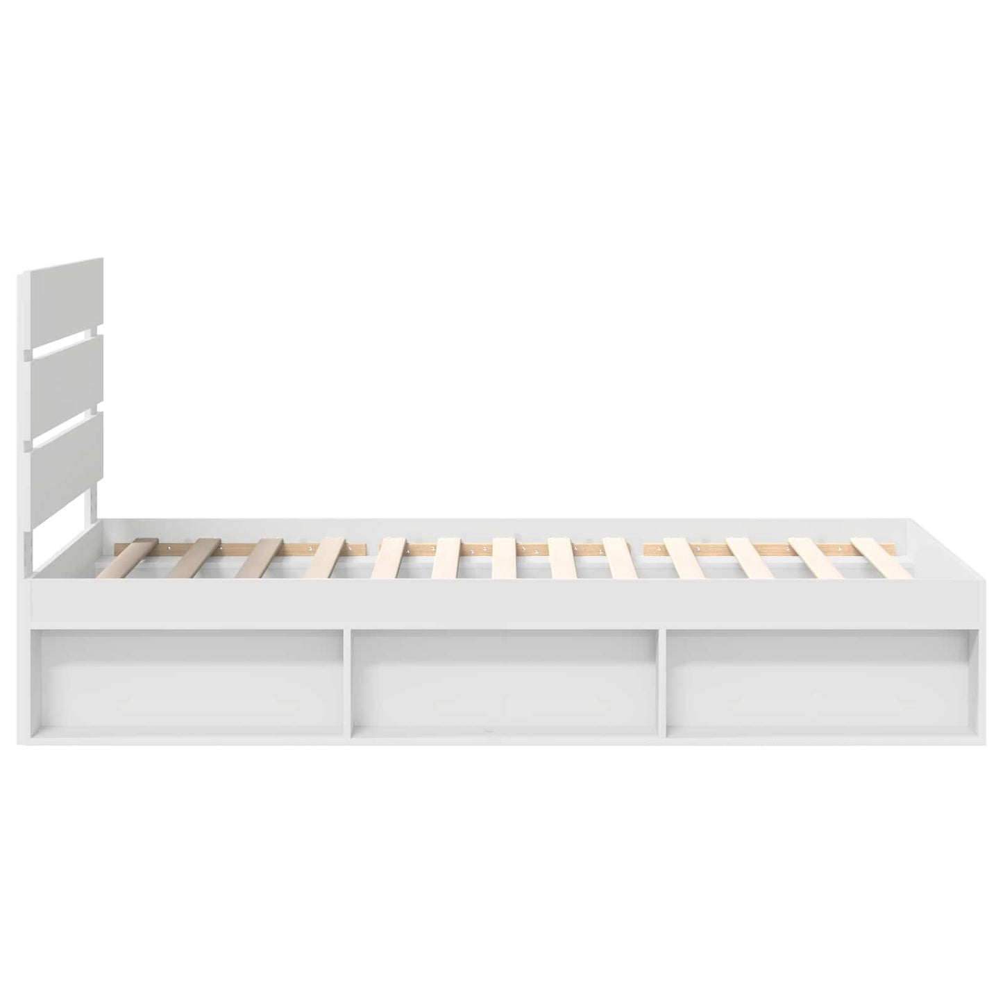 Bed Frame with Headboard White 90 x 190 cm Solid Pine Wood