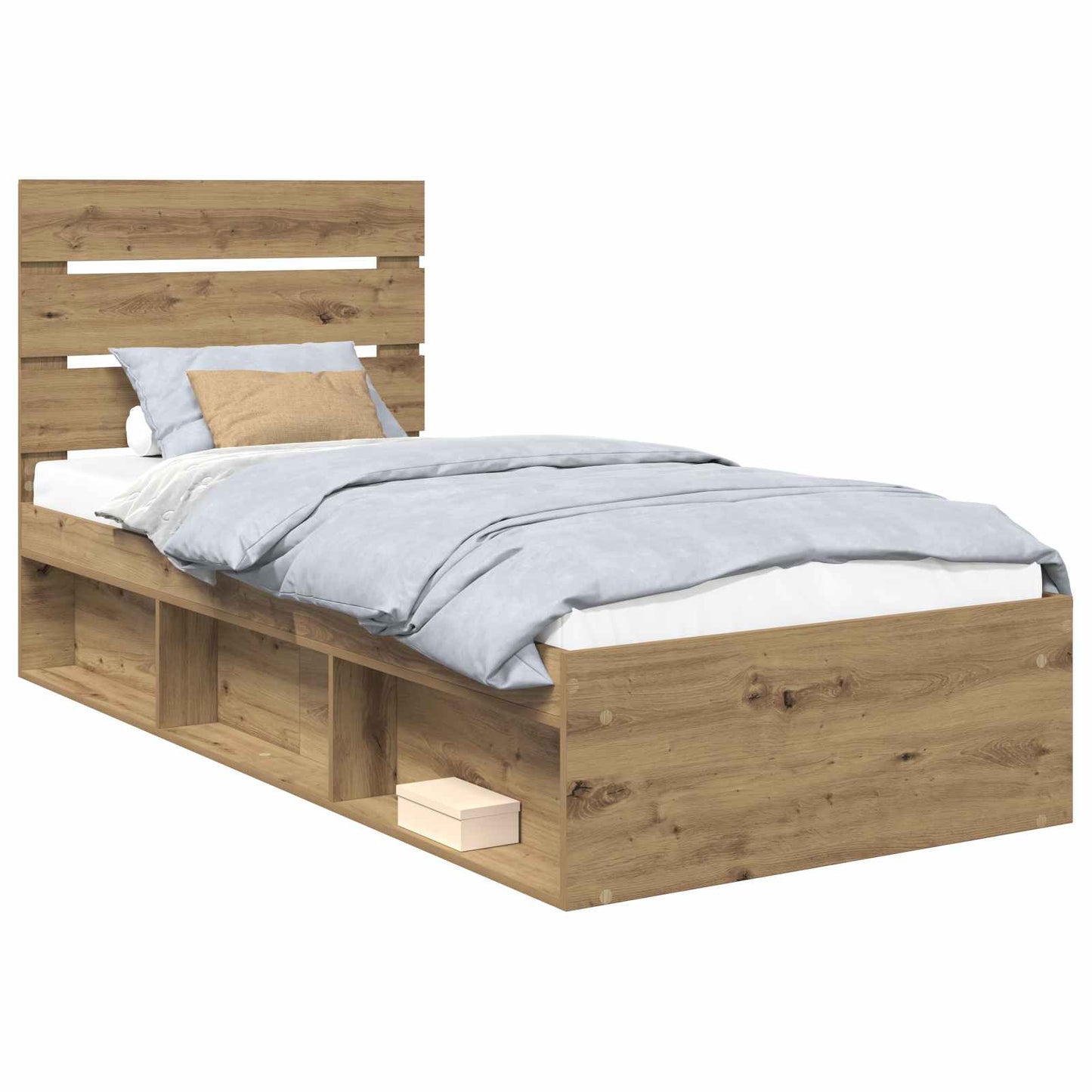 Bed Frame Artisian Oak 90 x 190 cm Solid Pine Wood