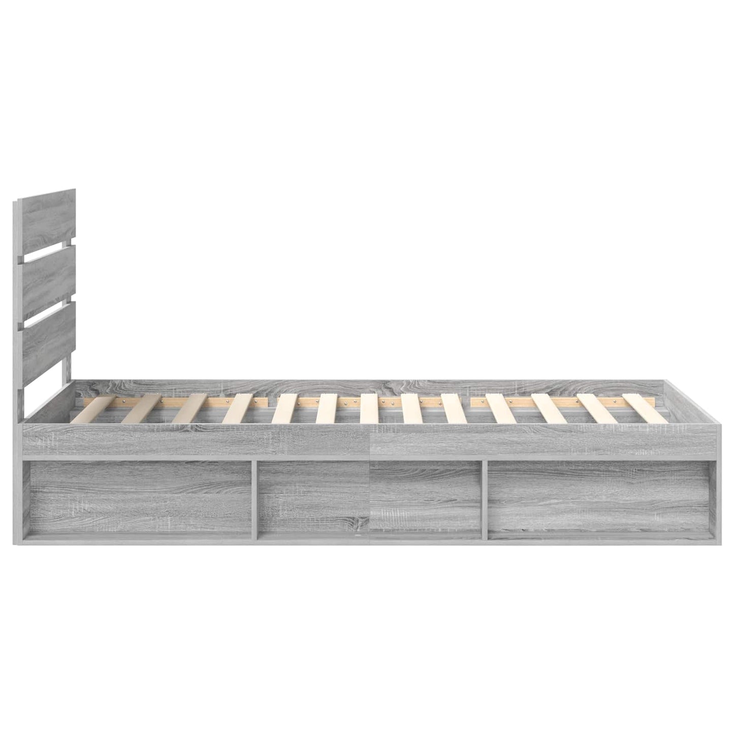 Bed Frame Grey Sonoma 75 x 190 cm Solid Pine Wood