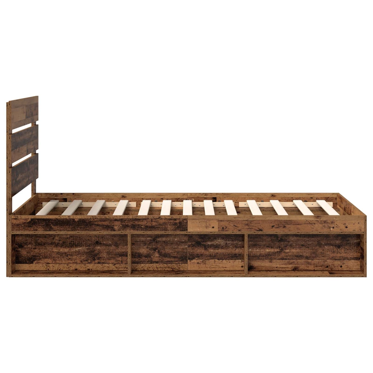 Bed Frame with Headboard Old Wood 75 x 190 cm Solid Pine Wood