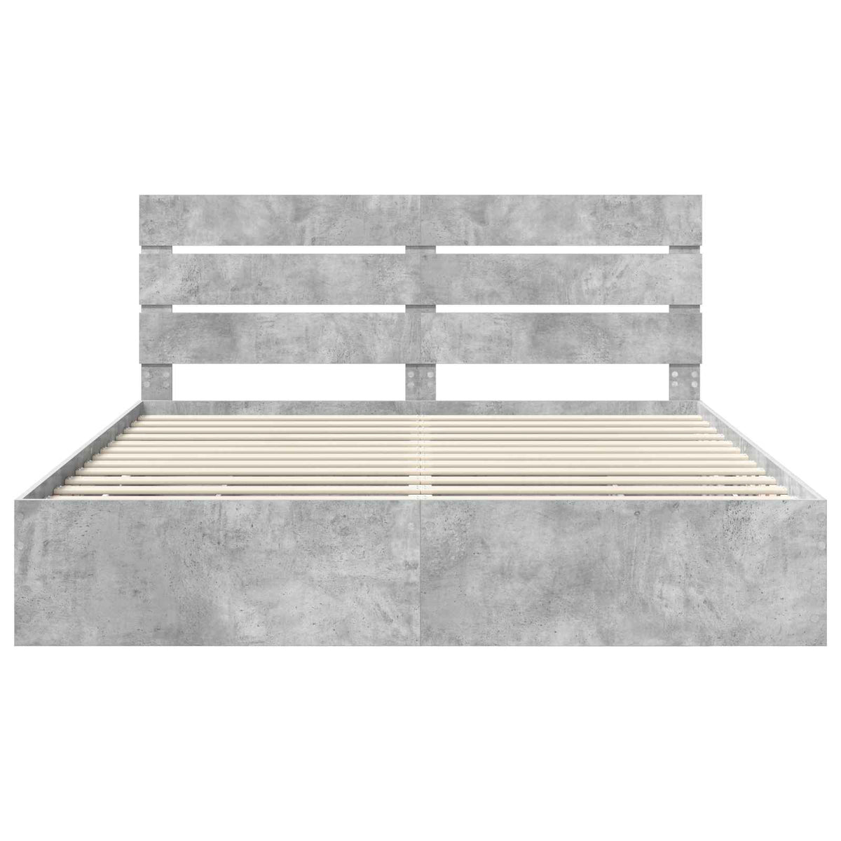 Bed Frame with Drawer Concrete Grey 200 x 200 cm Engineer Wood