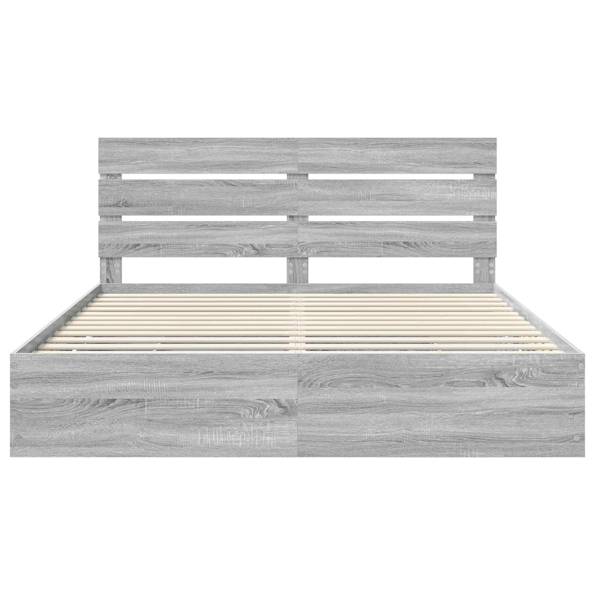 Bed Frame with Drawer Grey Sonoma 200 x 200 cm Engineer Wood