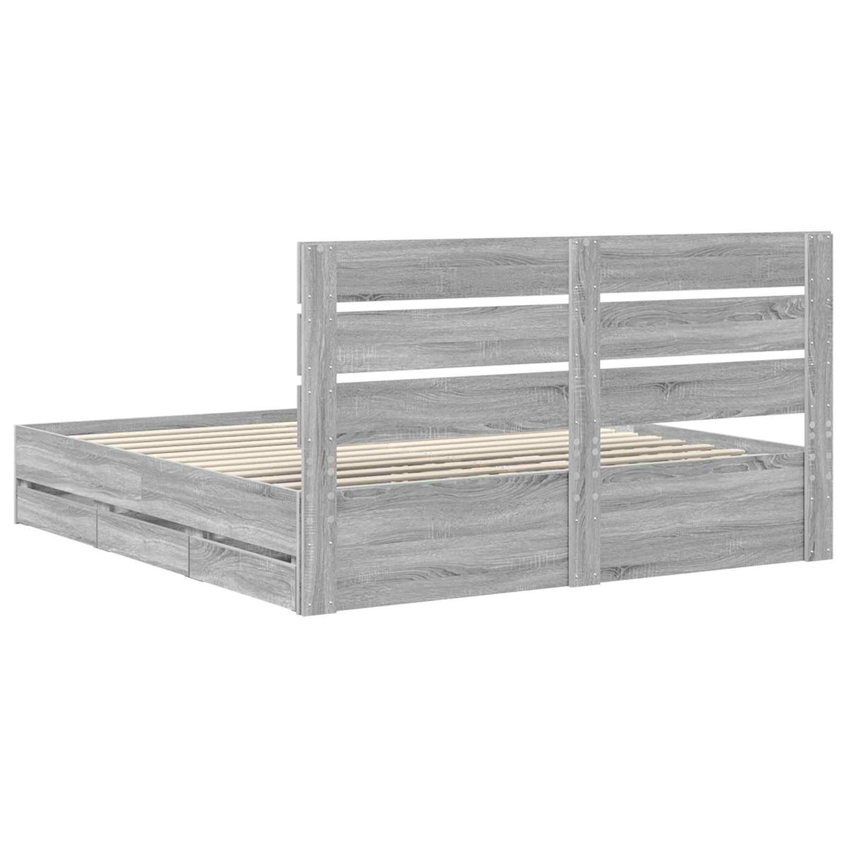 Bed Frame with Drawer Grey Sonoma 180 x 200 cm Engineer Wood