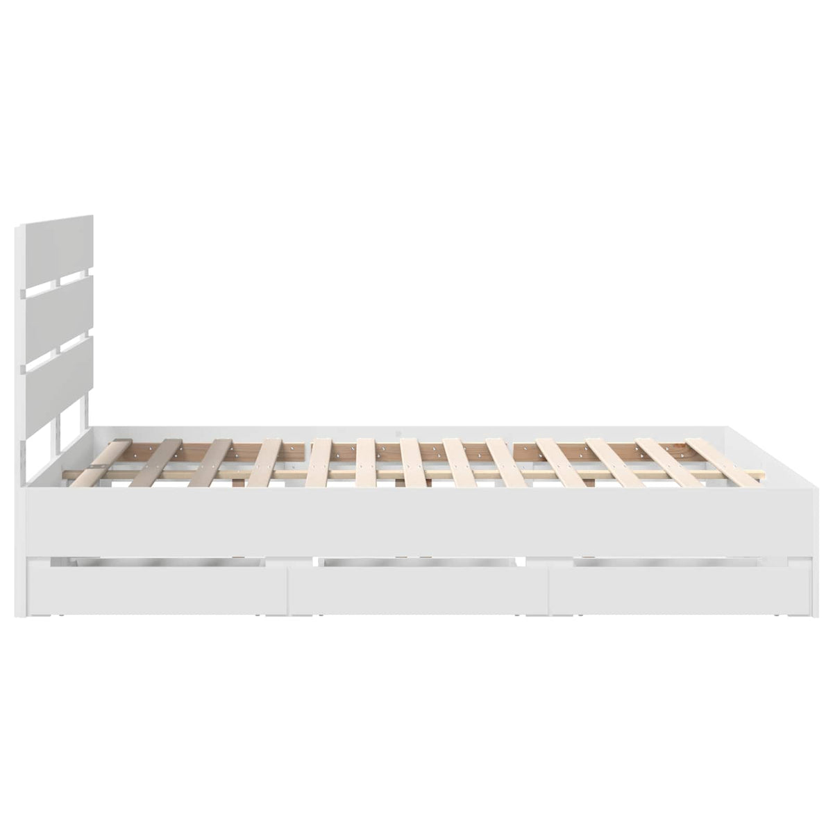 Bed Frame with Drawer White 160 x 200 cm Engineer Wood