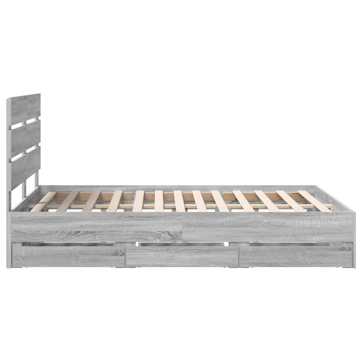 Bed Frame with Drawer Grey Sonoma 140 x 200 cm Engineer Wood