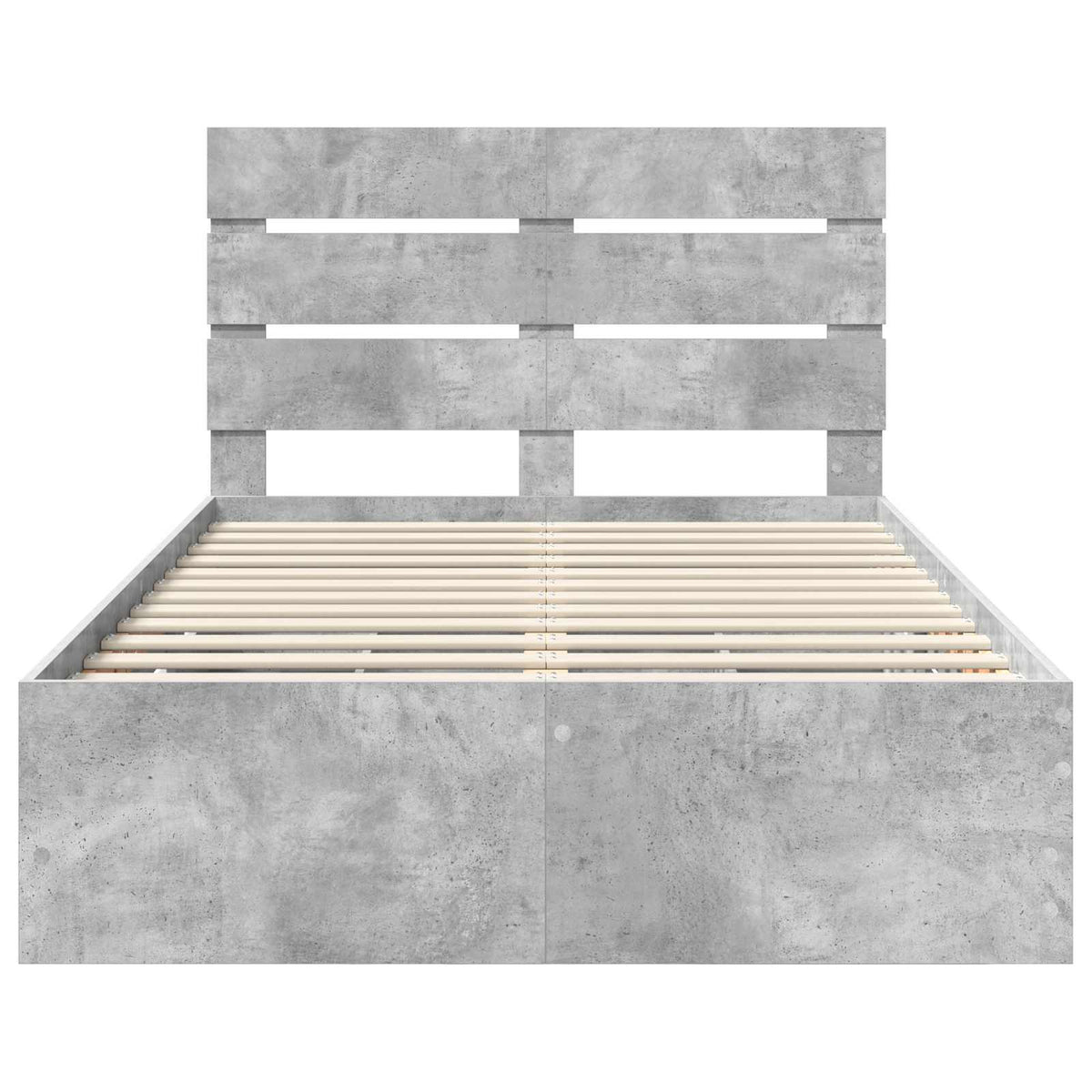 Bed Frame with Drawer Concrete Grey 135 x 190 cm Engineer Wood
