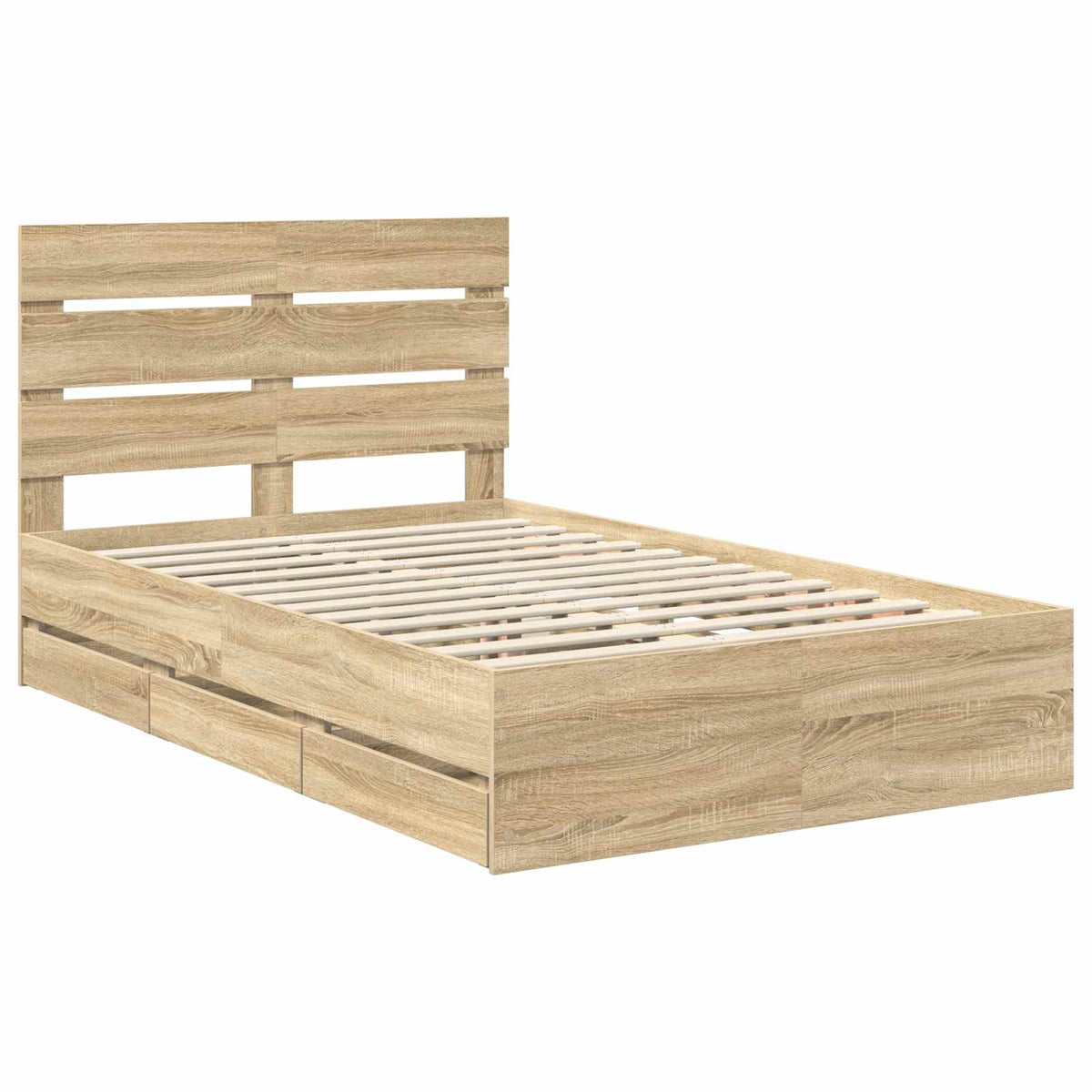 Bed Frame with Drawer Sonoma Oak 120 x 190 cm Engineer Wood