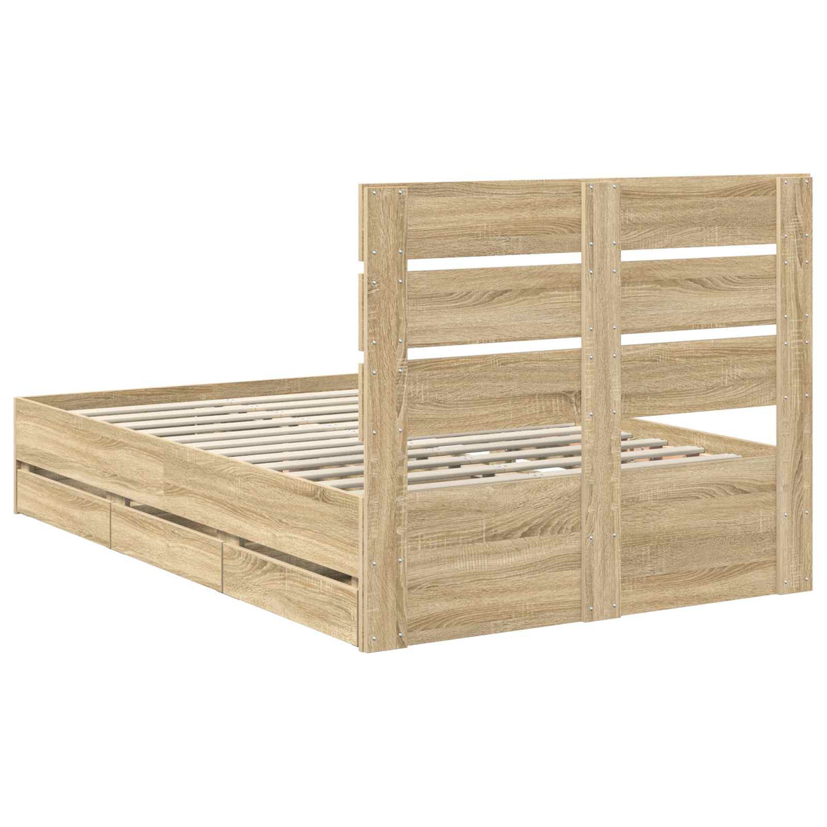 Bed Frame with Drawer Sonoma Oak 120 x 190 cm Engineer Wood
