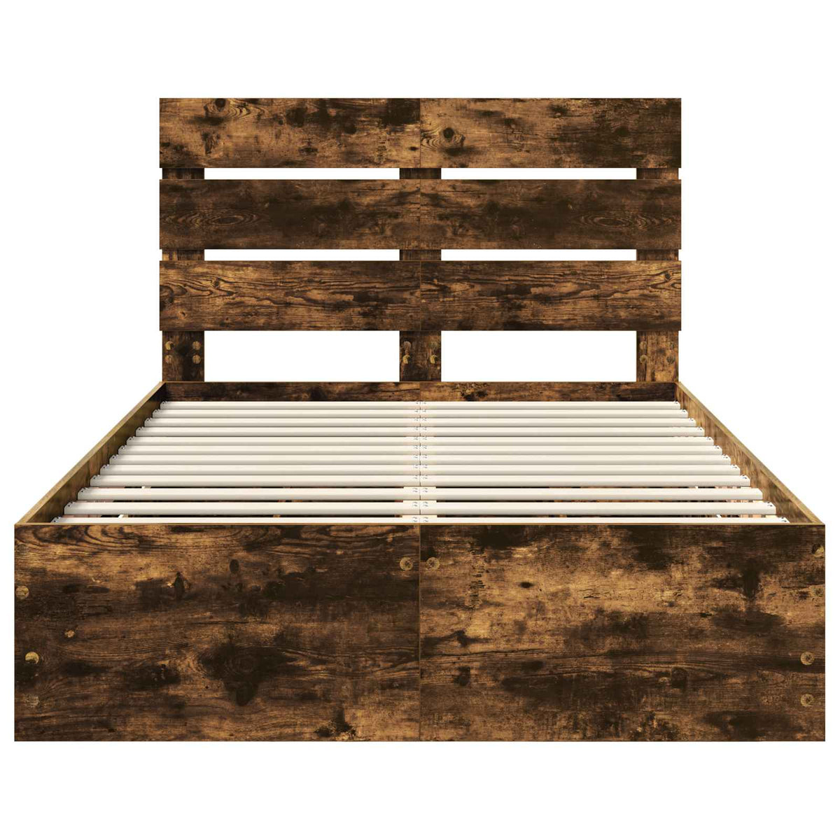 Bed Frame with Drawer Smoked Oak 120 x 190 cm Engineer Wood
