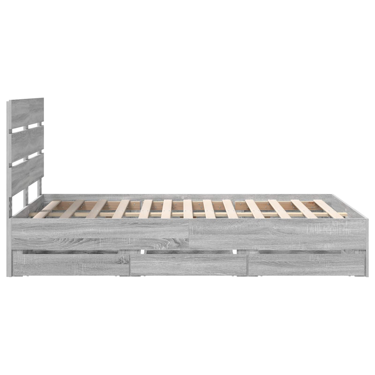 Bed Frame with Drawer Grey Sonoma 120 x 190 cm Engineer Wood